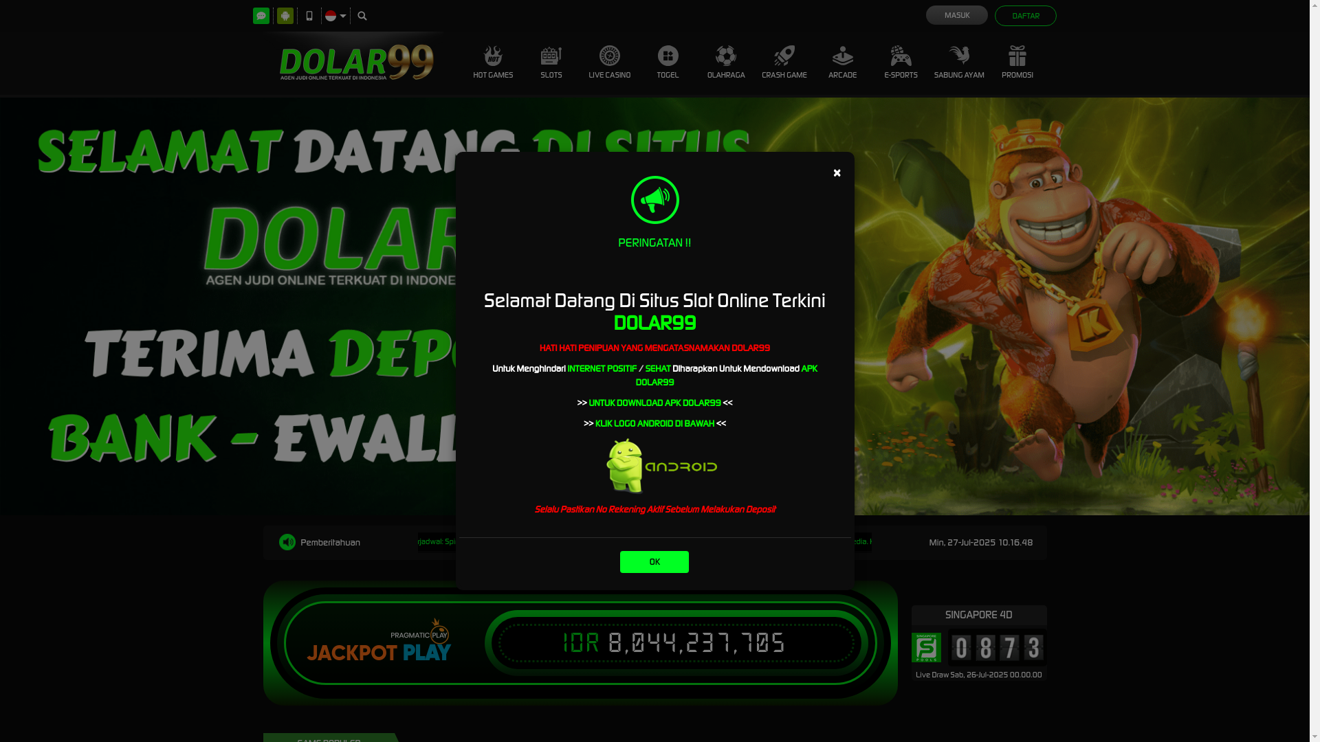 website screenshot of https://situsdolarsembilansembilan.site/