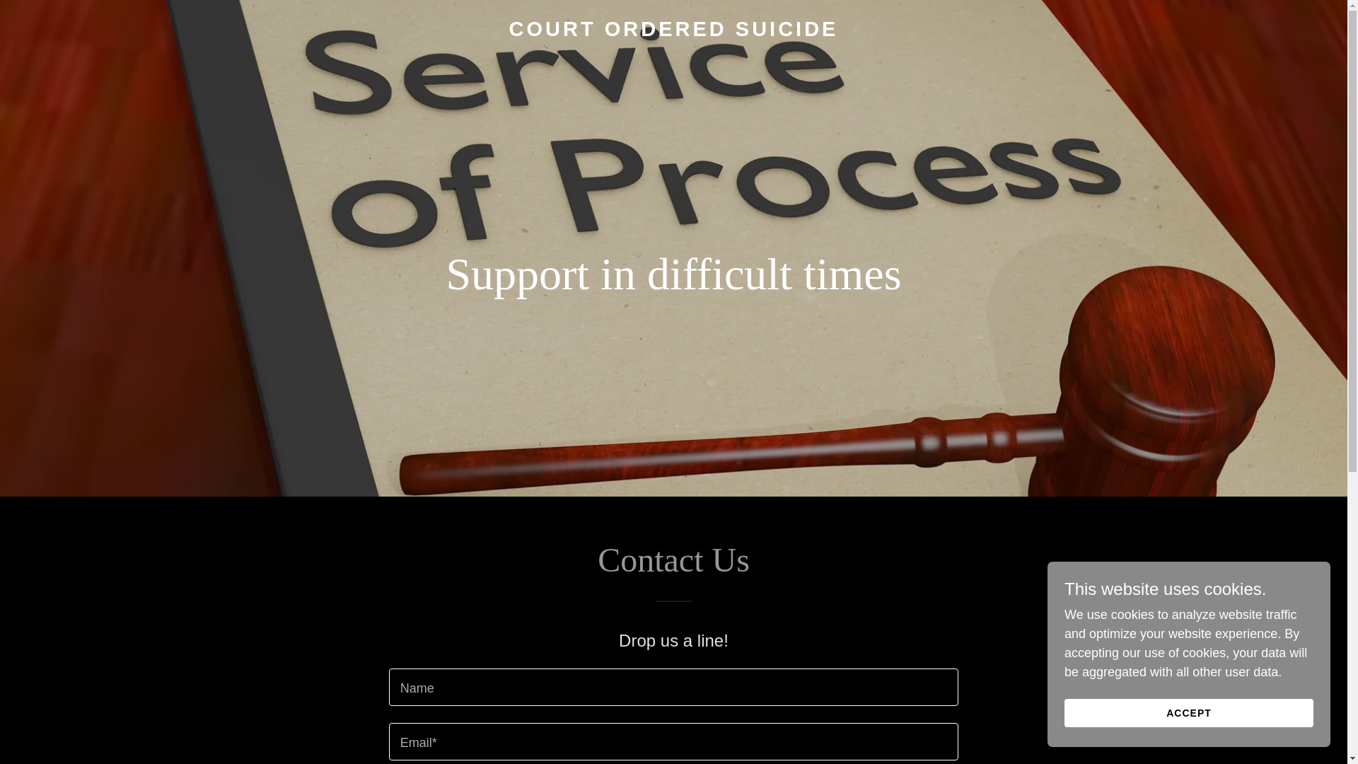 website screenshot of https://courtorderedsuicide.org/