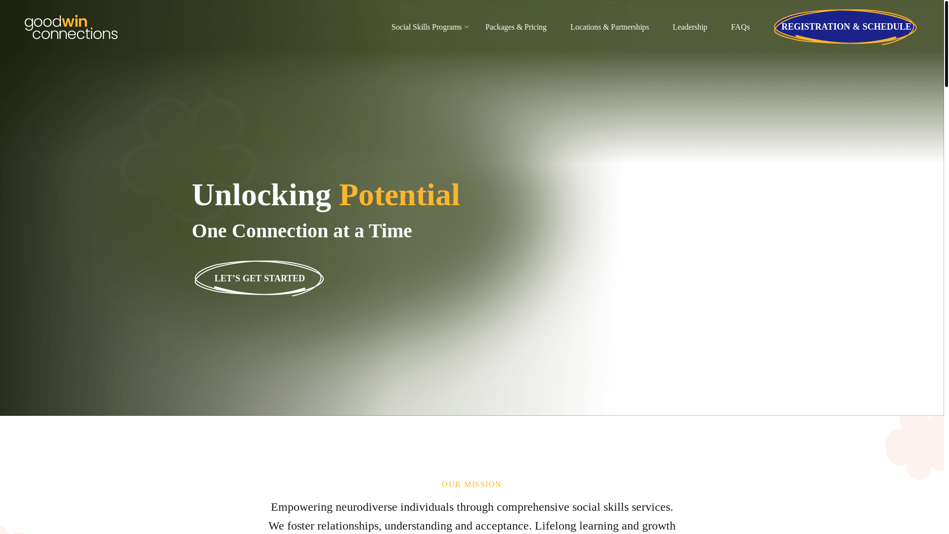 website screenshot of https://goodwinlearningacademy.com/