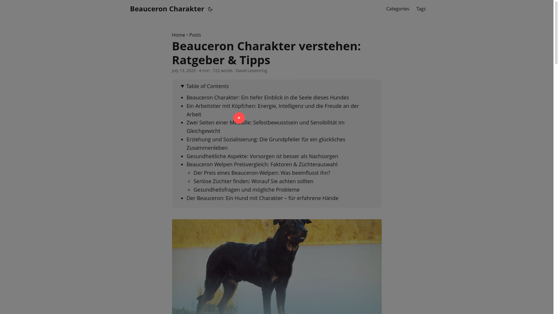 website screenshot of https://beauceron-charakter.pages.dev/