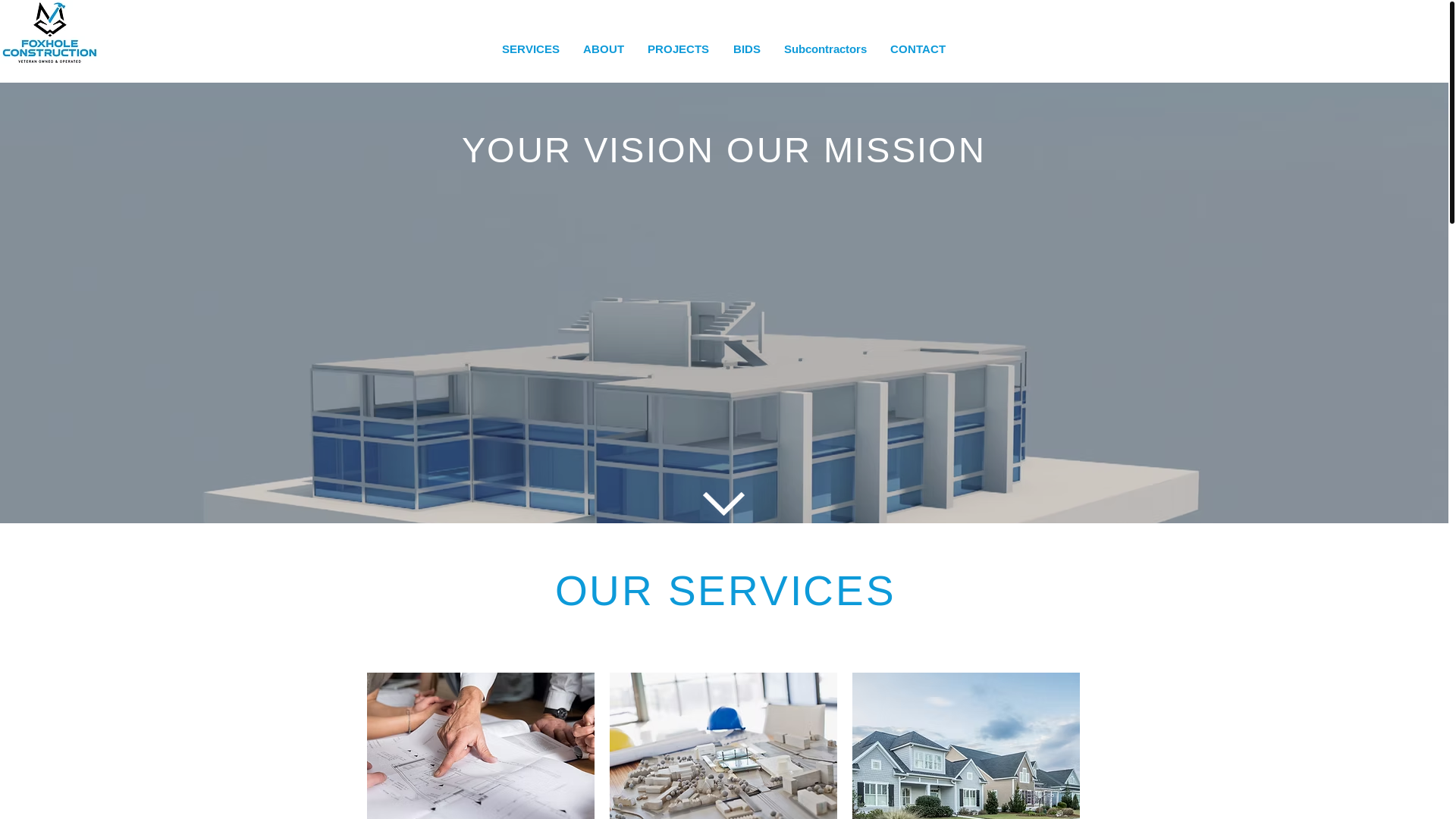 website screenshot of https://foxholeconstructionco.com/