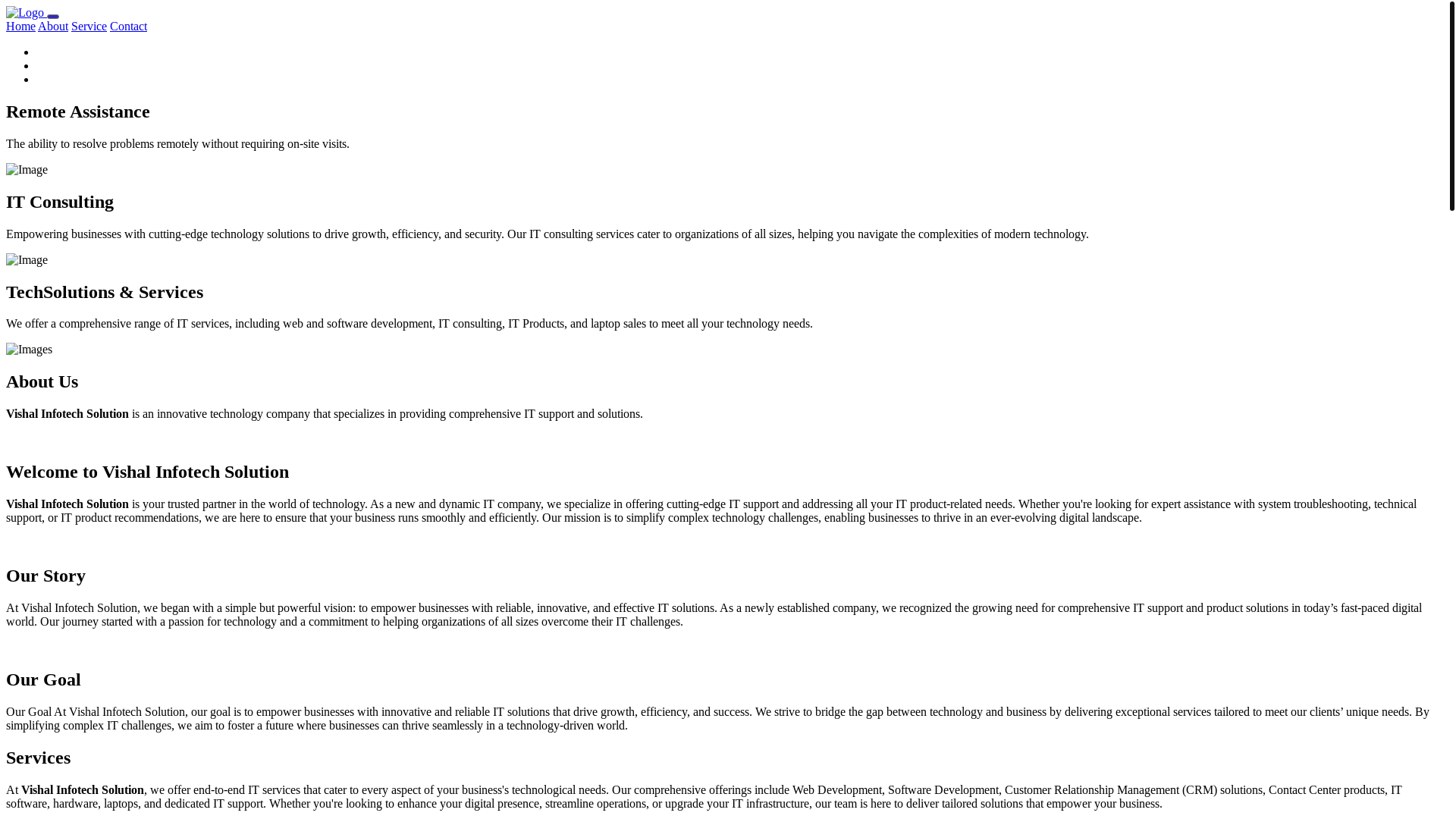 website screenshot of https://vishalinfotech.pages.dev/