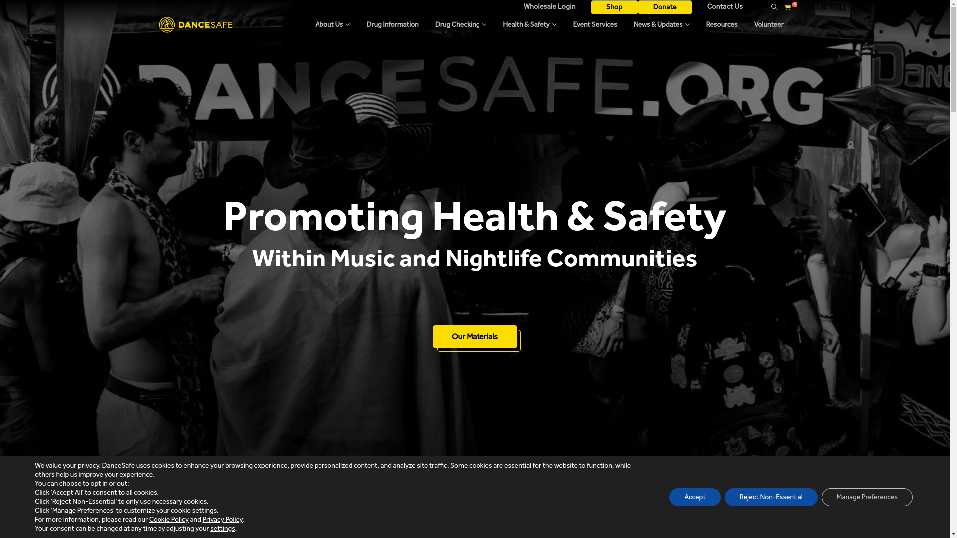 website screenshot of https://dancesafe.org/
