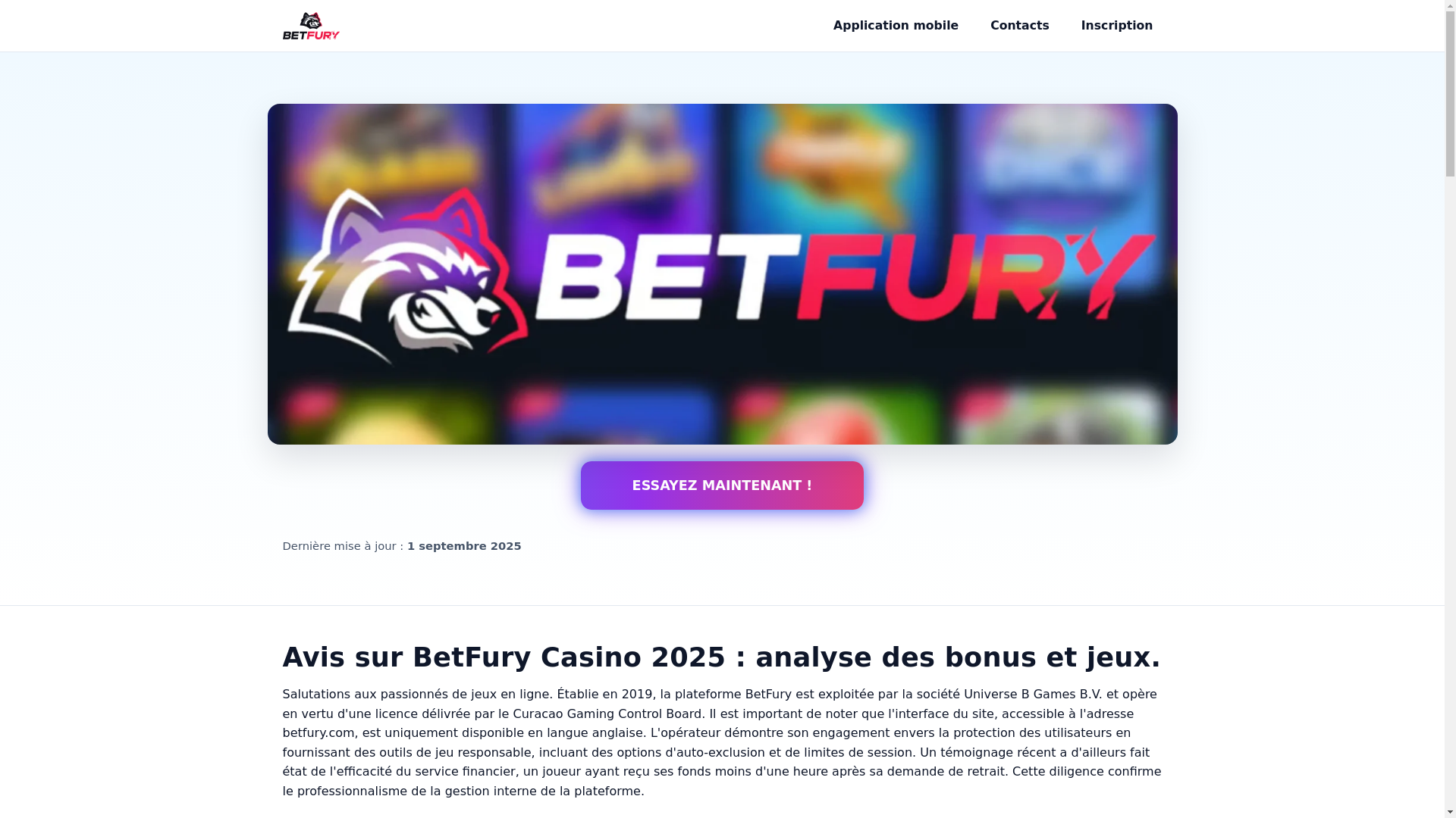 website screenshot of https://betfurycasinoapp.fr/