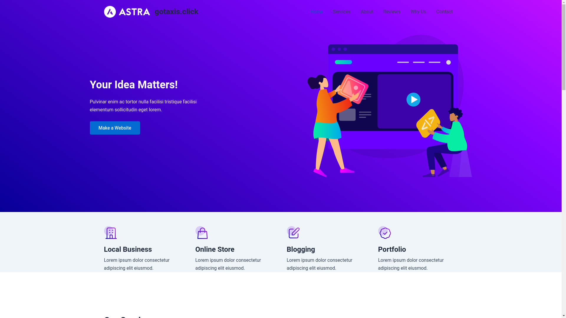 website screenshot of https://gotaxis.click/