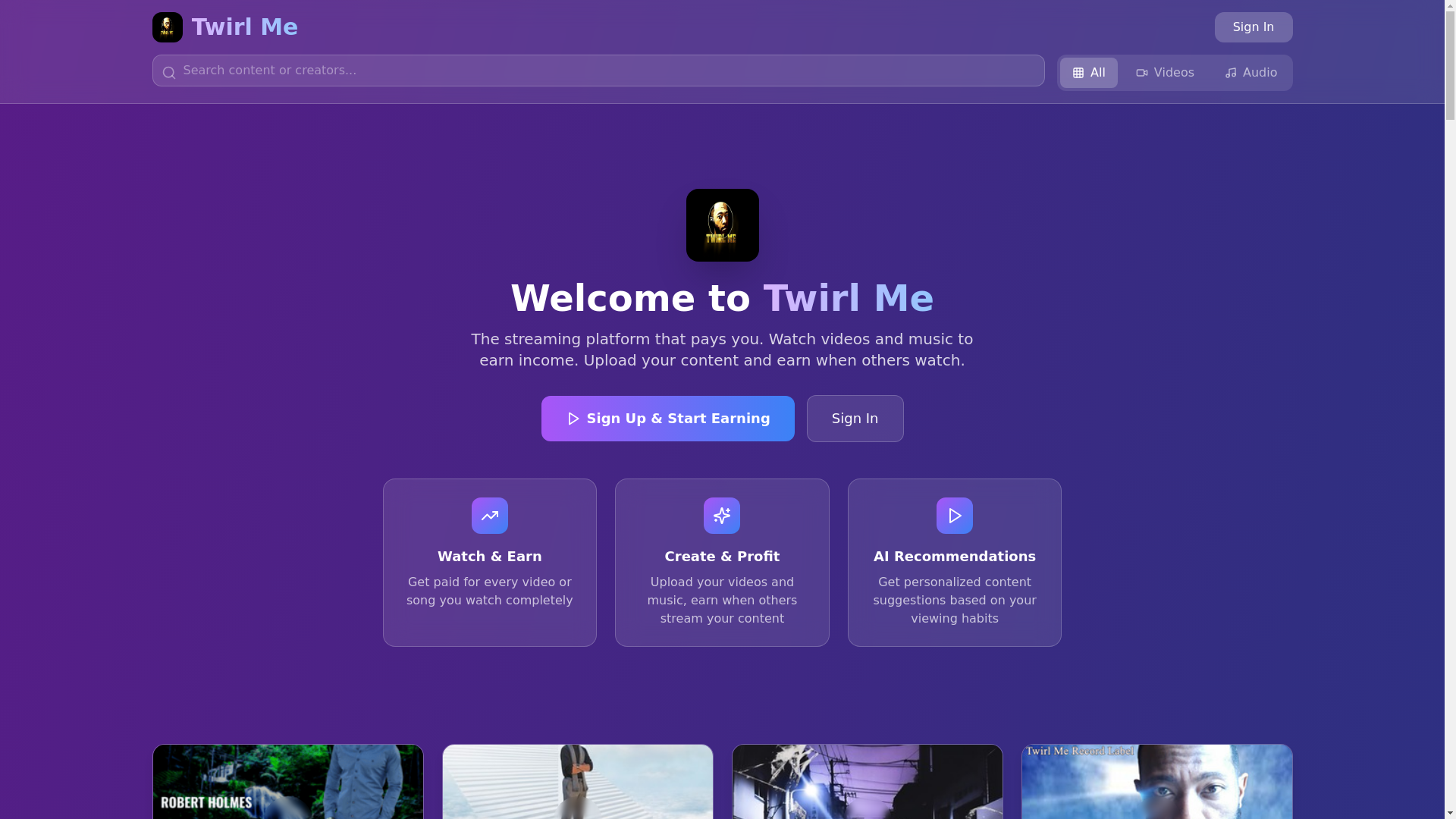 website screenshot of https://twirlme.me/