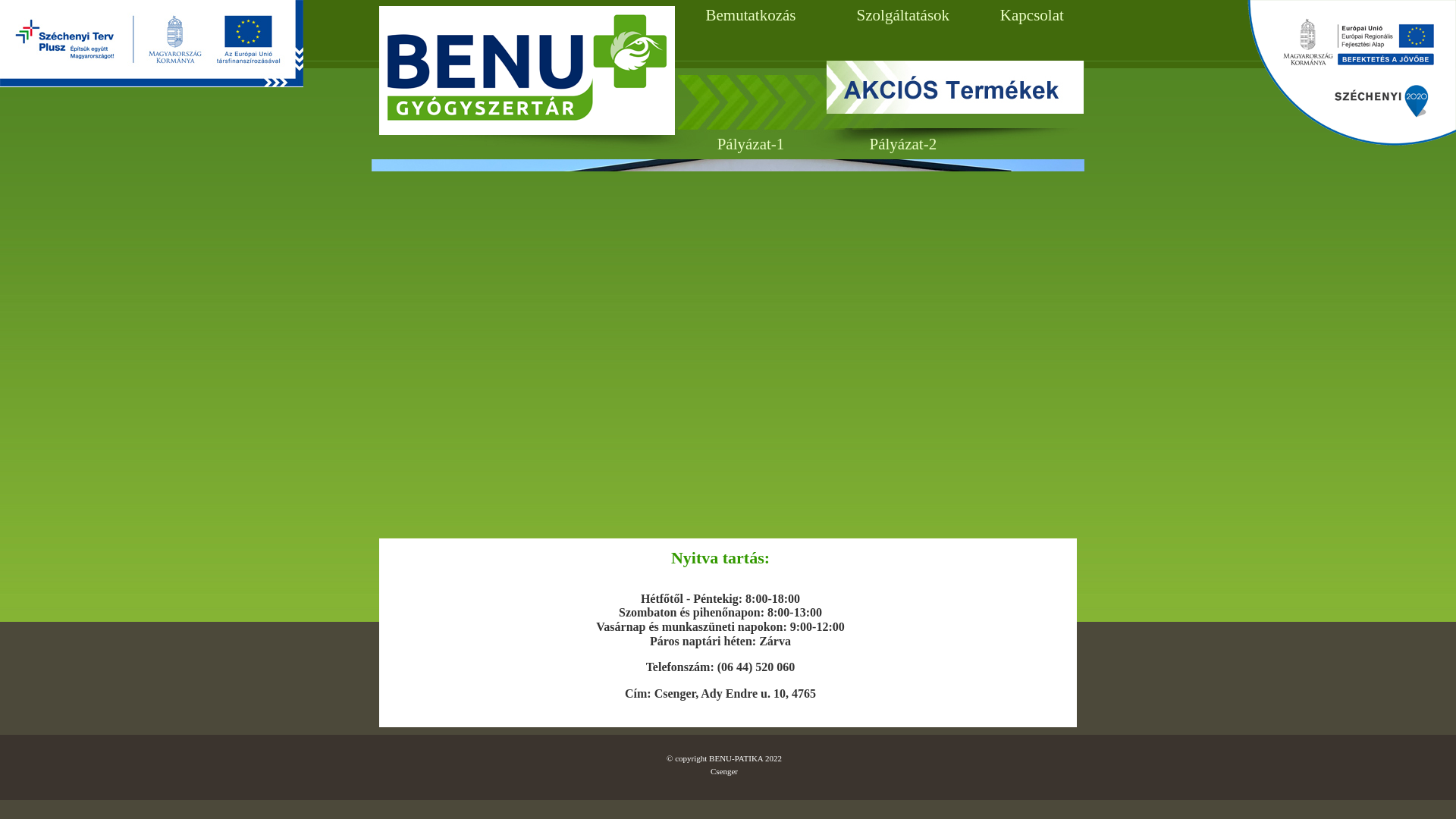 website screenshot of https://csengerpatika.hu/