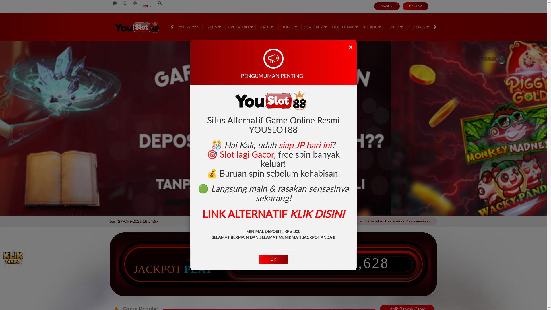 website screenshot of https://youslot88pro.online/