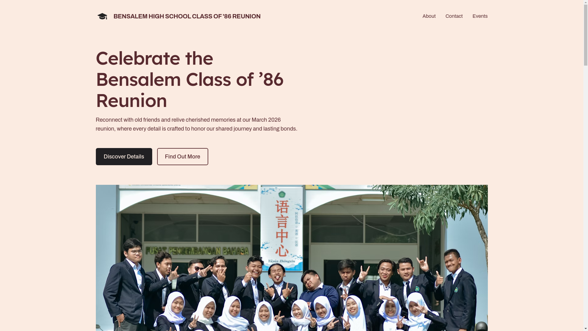 website screenshot of https://bensalem1986reunion.com/