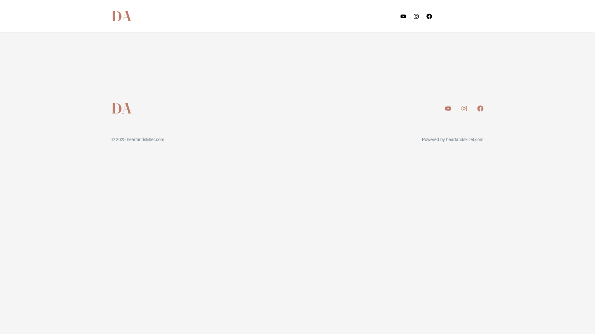 website screenshot of https://heartandskillet.com/