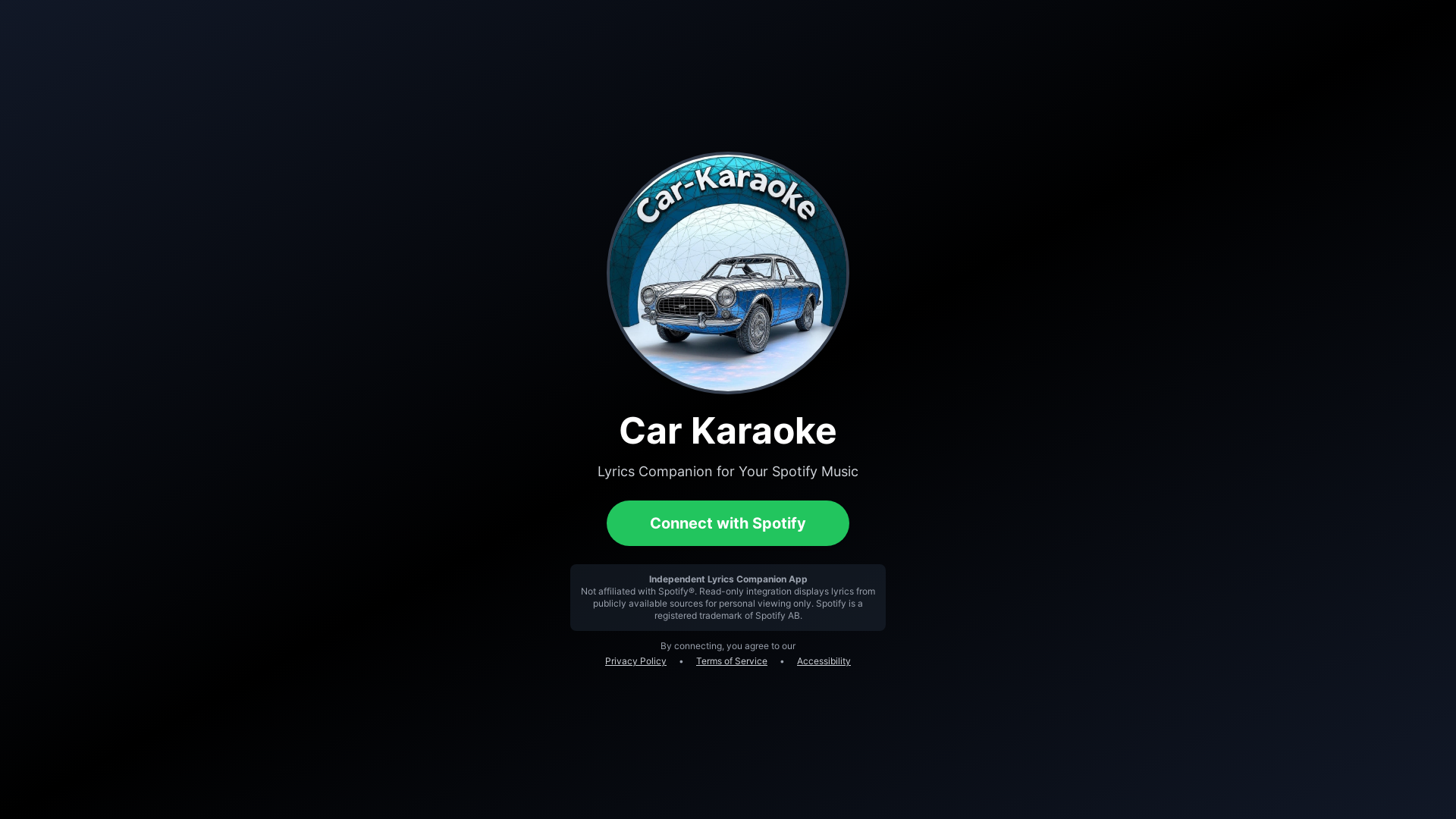 website screenshot of https://car-karaoke.com/