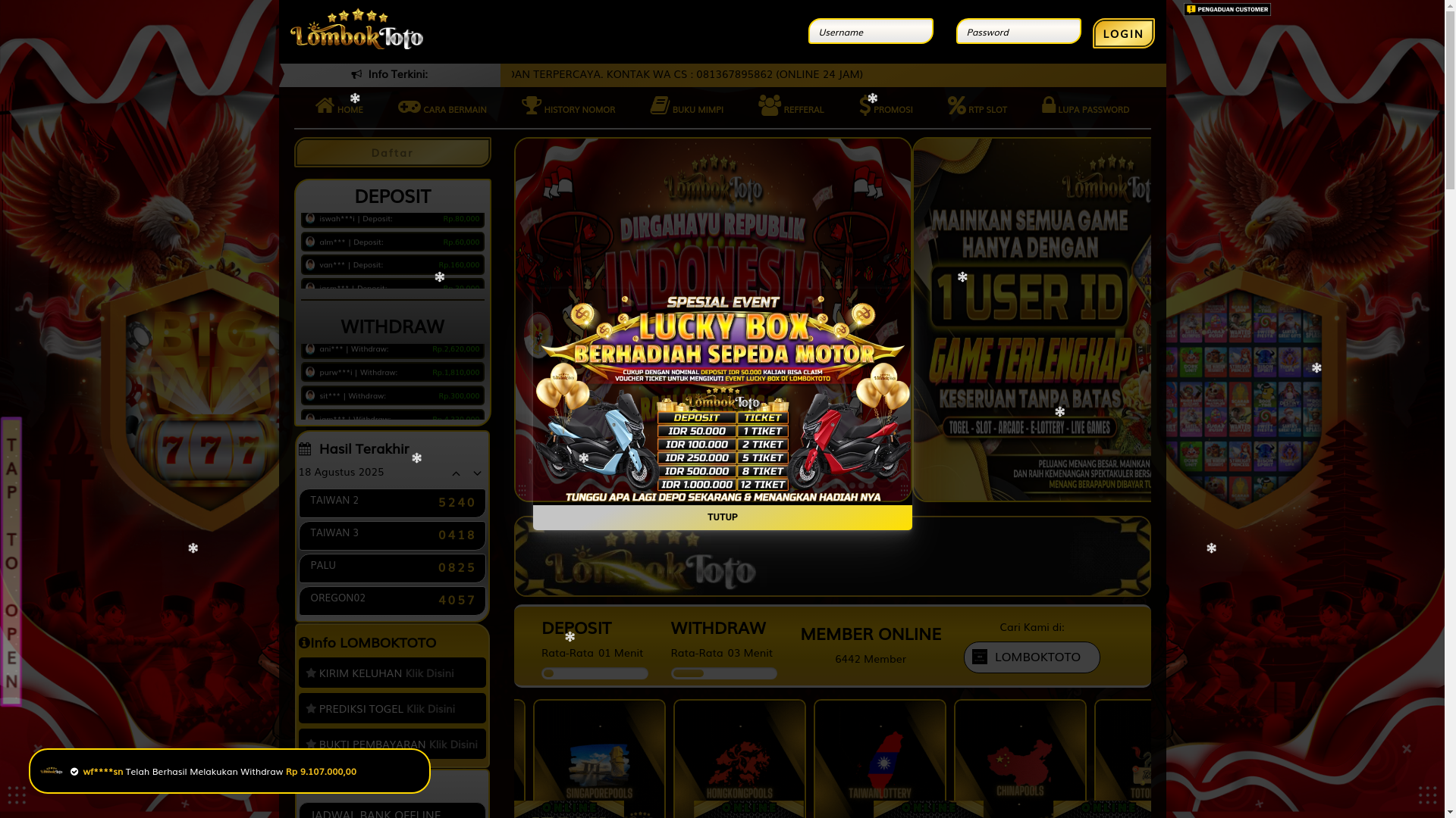website screenshot of https://iglombok.com/