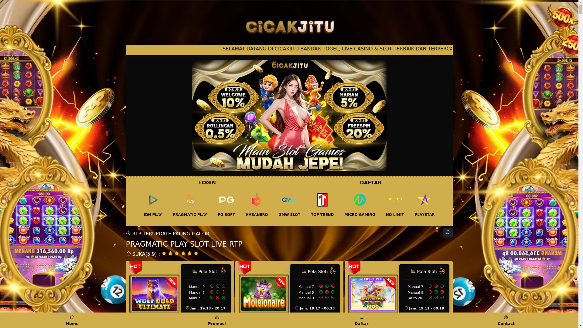 website screenshot of https://cicakrtp20.pages.dev/