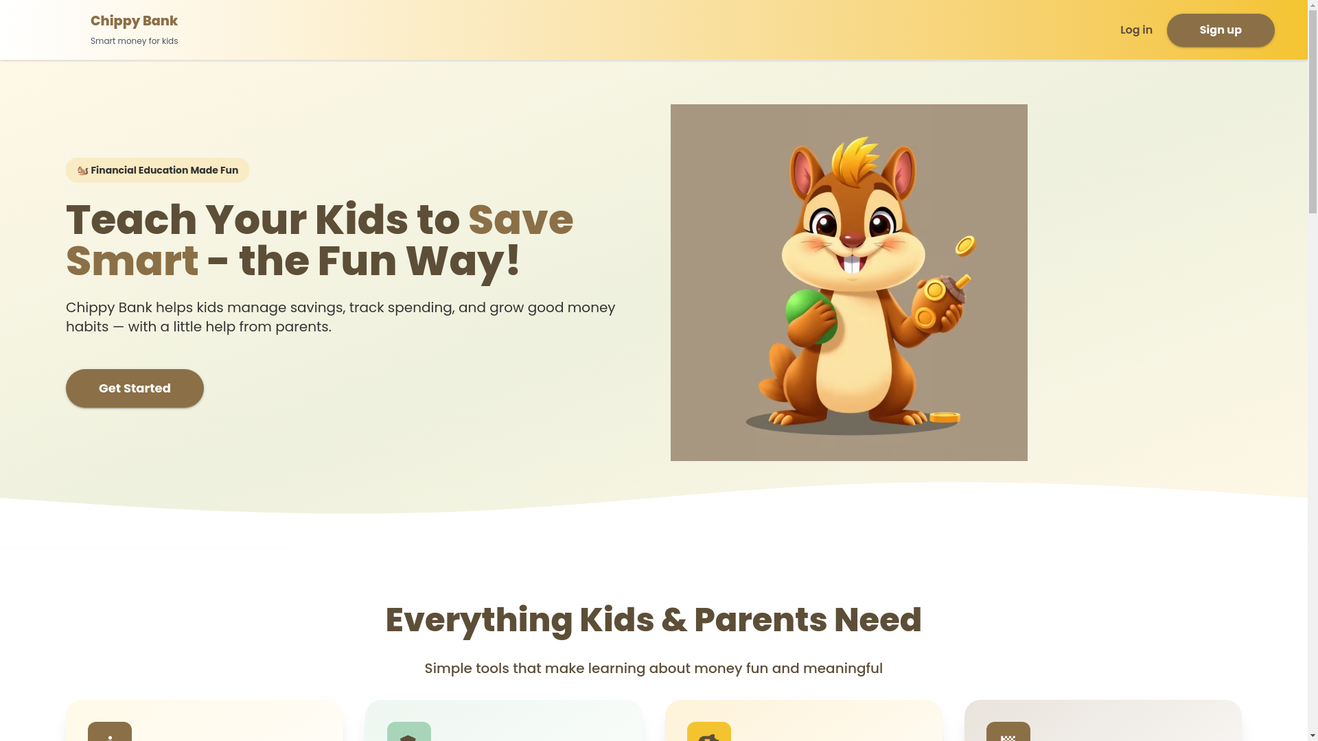 website screenshot of https://www.chippybank.com