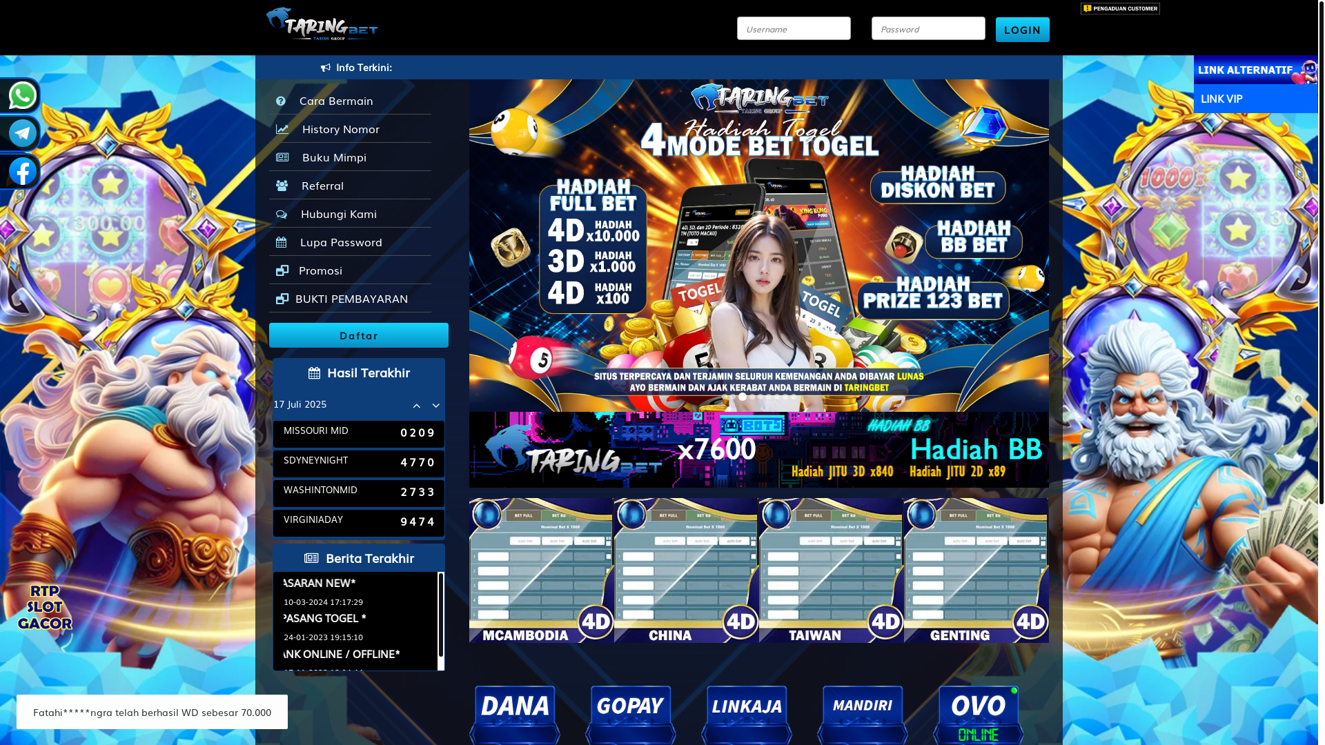 website screenshot of https://taringofathena.store/