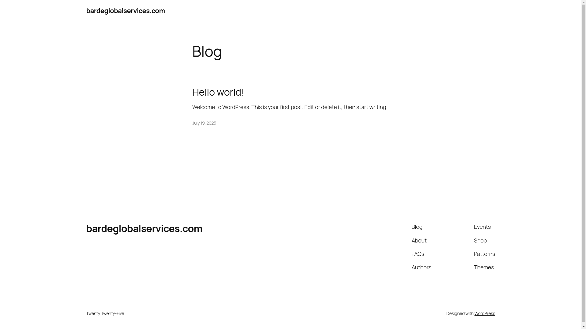 website screenshot of https://bardeglobalservices.com/