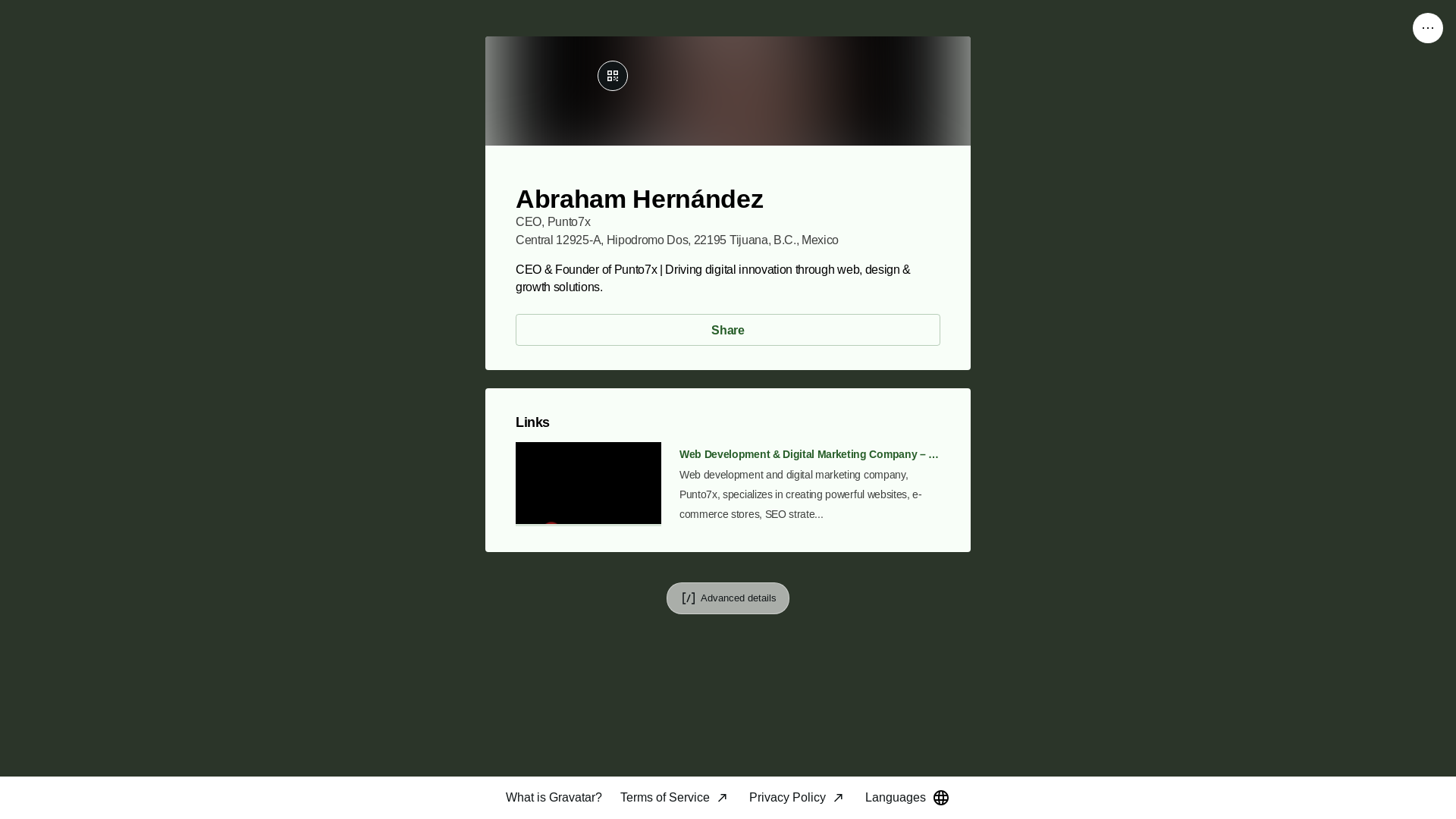 website screenshot of https://abrahamhernandez.link/