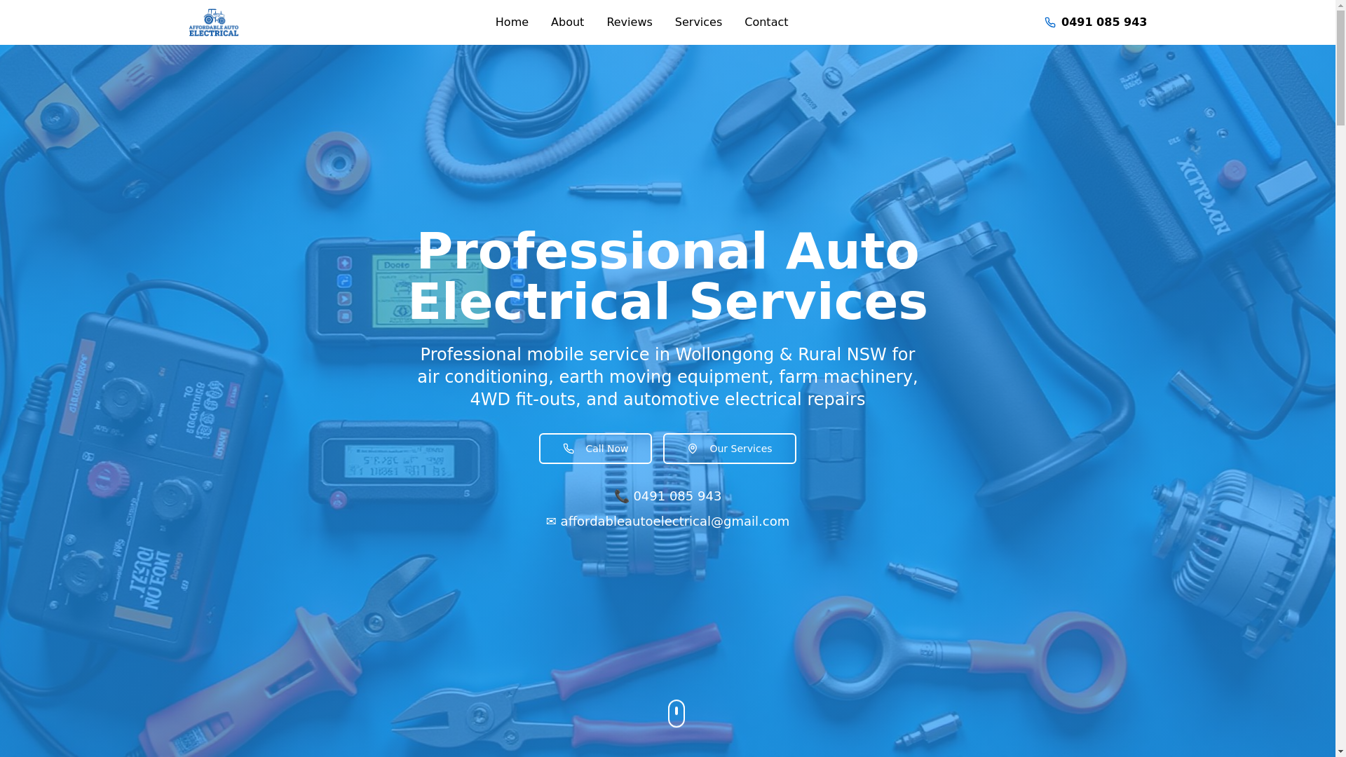 website screenshot of https://affordableautoelectrical.com.au/