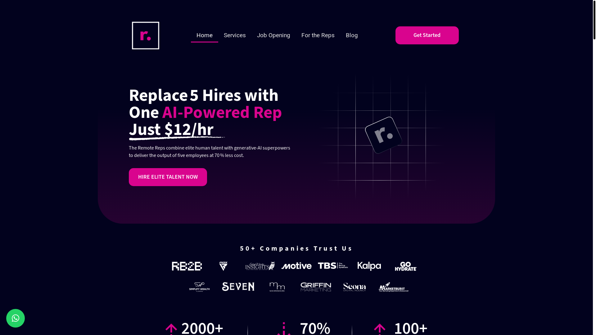 website screenshot of https://remotereps.org/