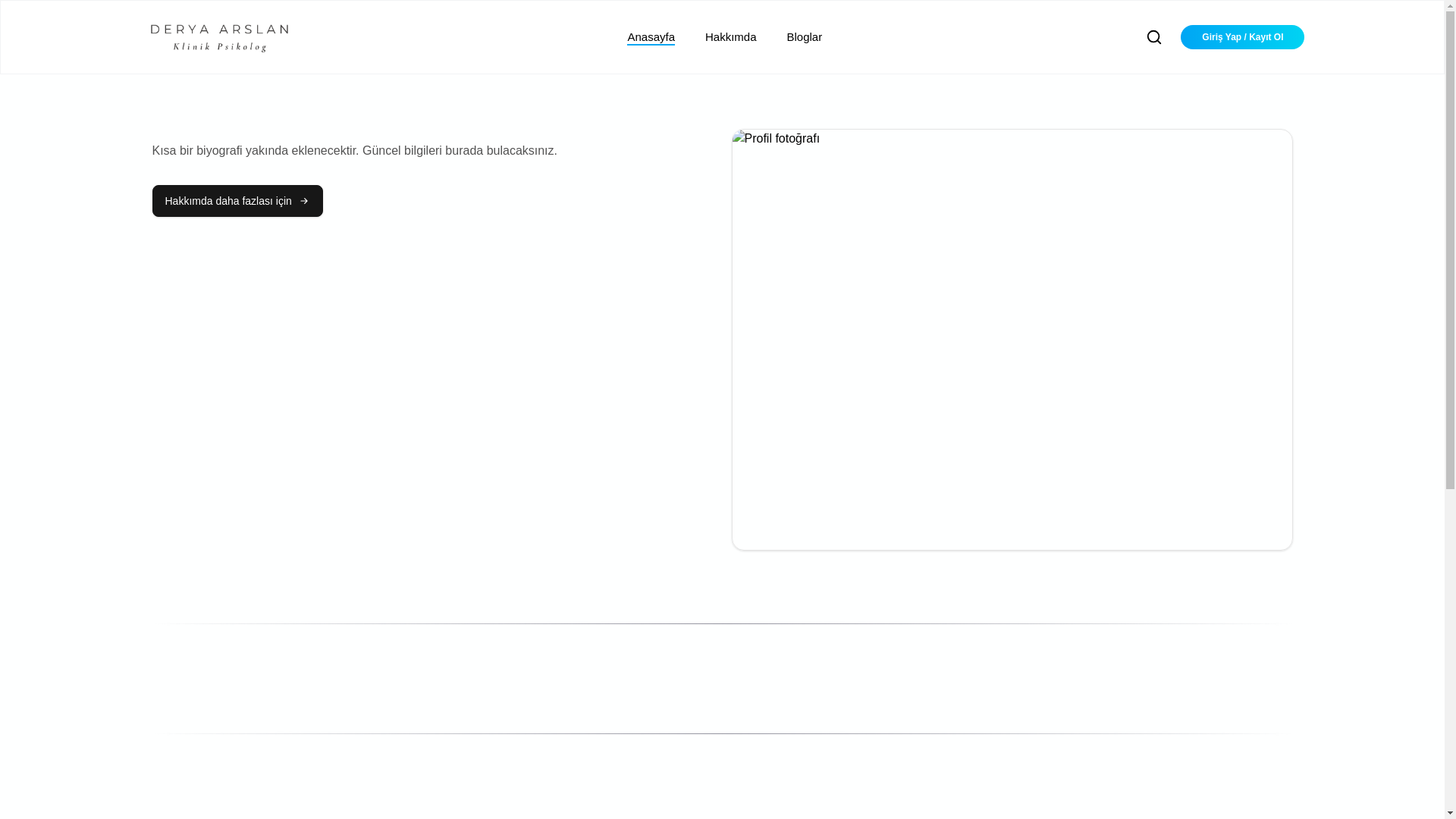 website screenshot of https://klinikpsikologderyaarslan.com/