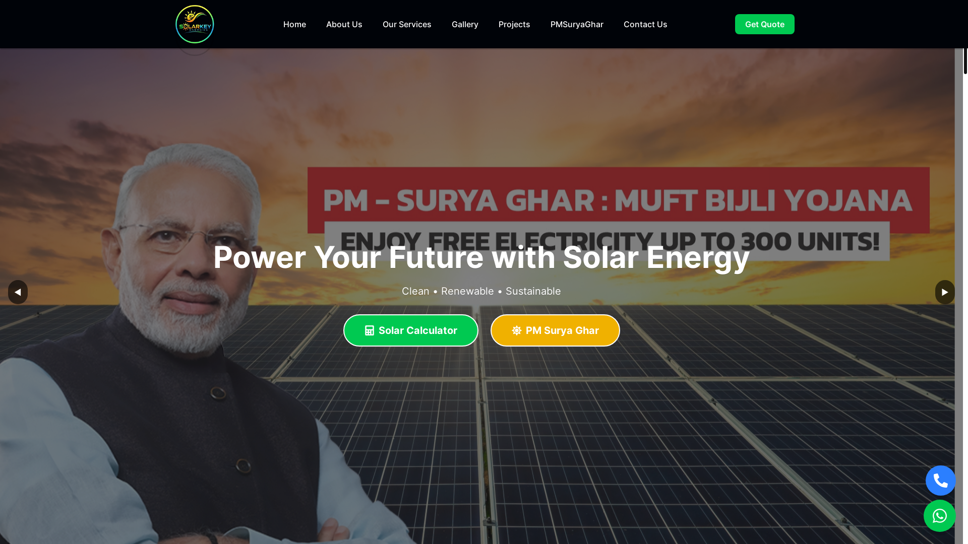 website screenshot of https://solarkey.in/