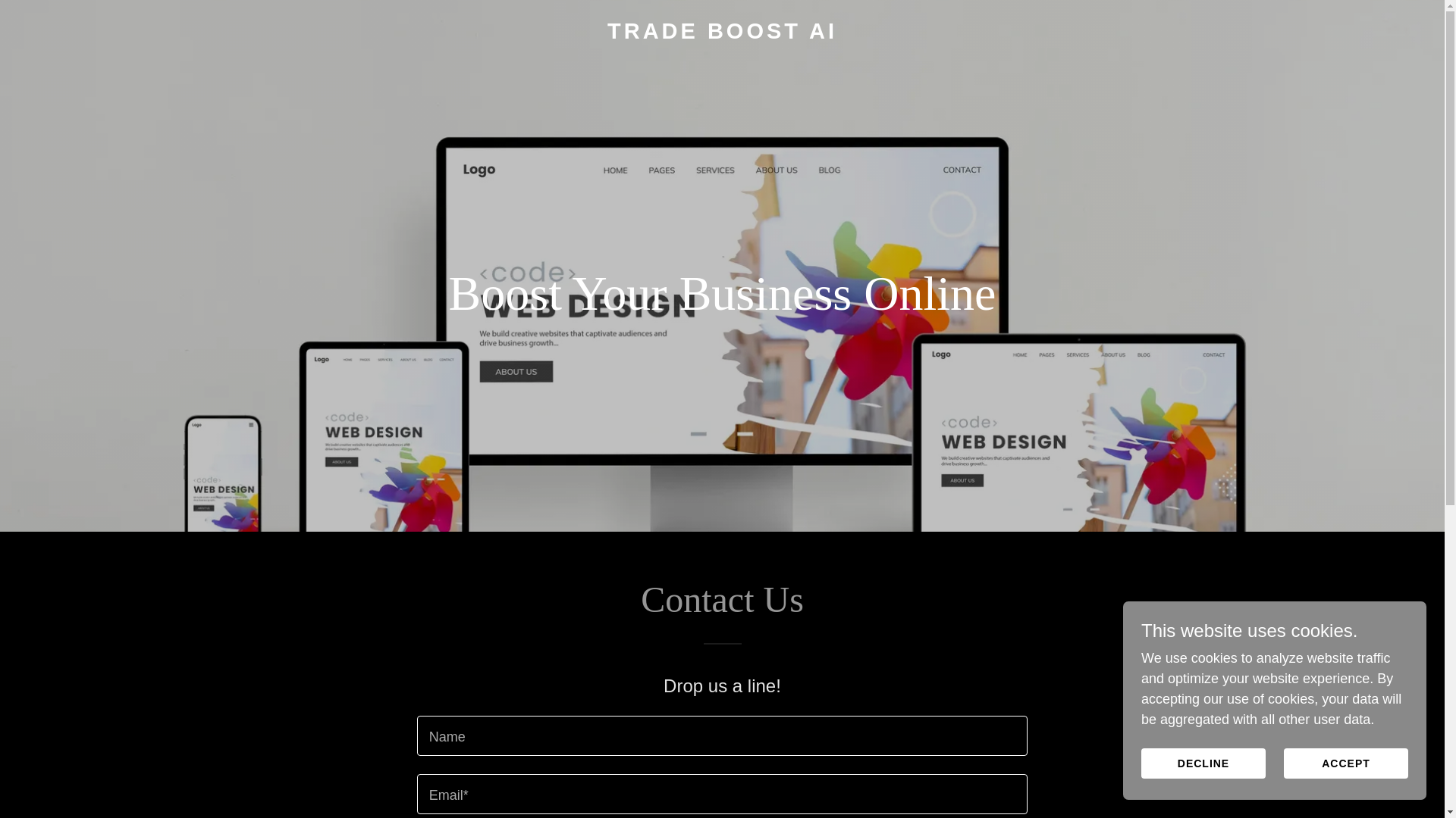 website screenshot of https://tradeboostai.co.uk/