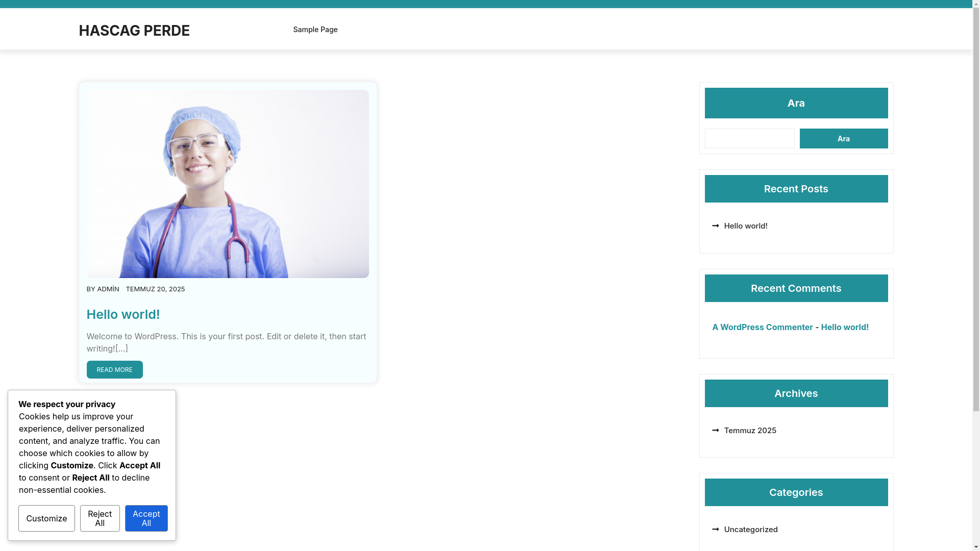 website screenshot of https://hascagperde.com/