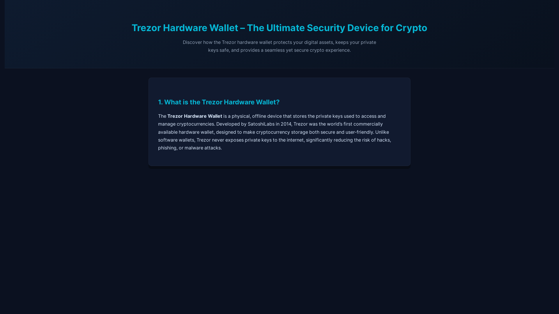 website screenshot of https://safe-trezor-hardware-eng.pages.dev/