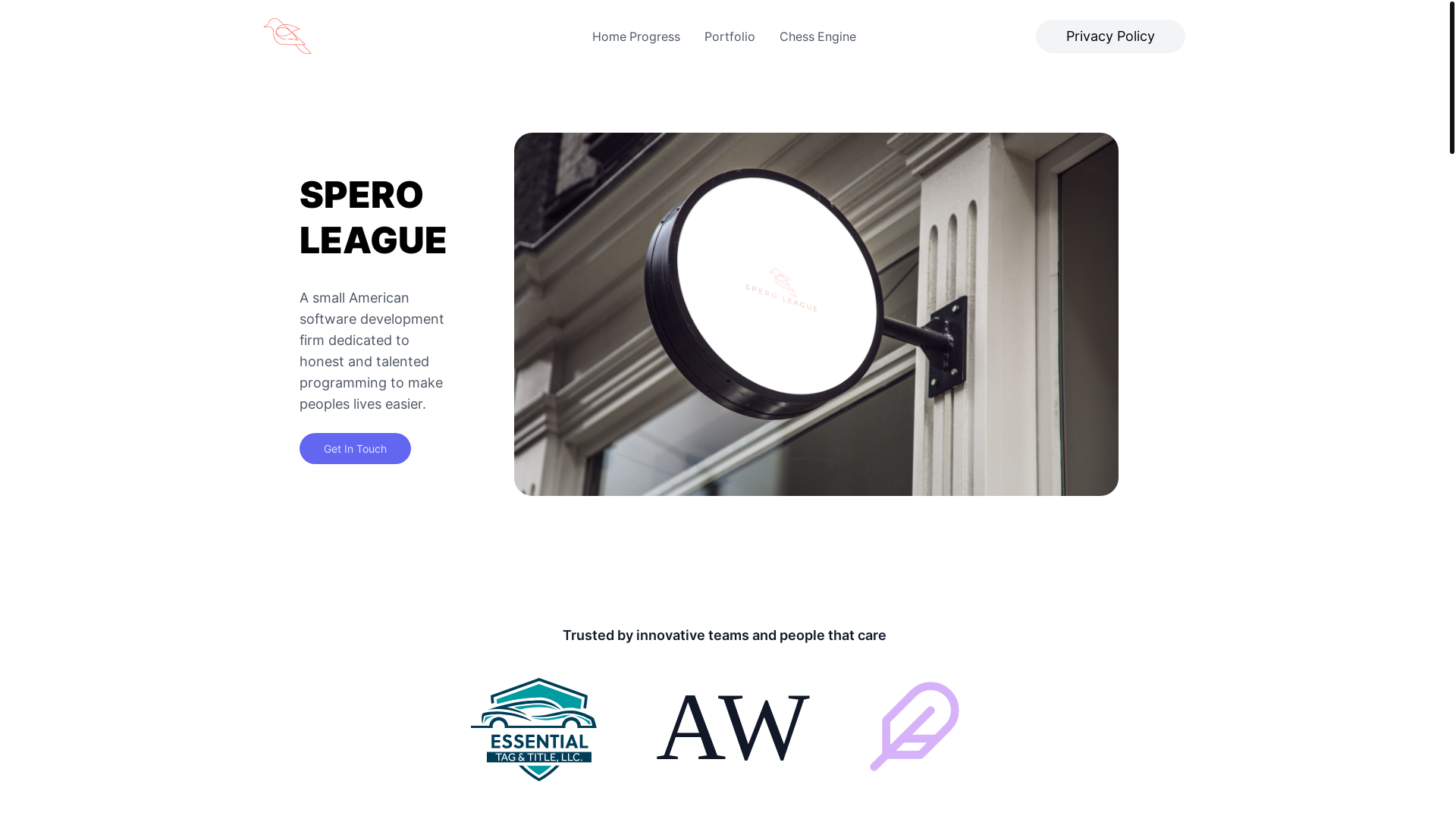 website screenshot of https://spero-league-landing.pages.dev/