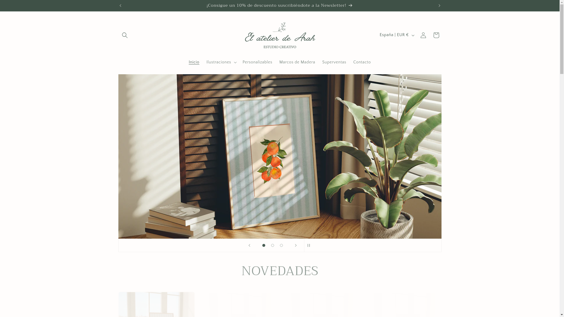website screenshot of https://elatelierdearah.com/