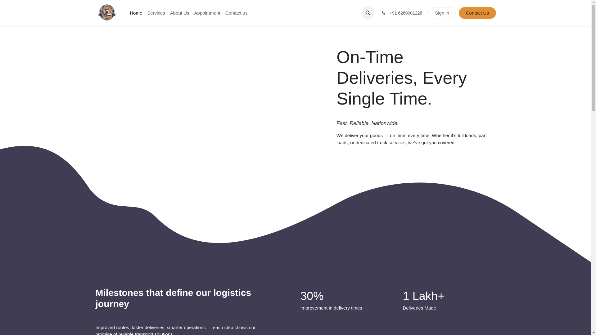 website screenshot of https://shrisanwariyaroadlines.com/