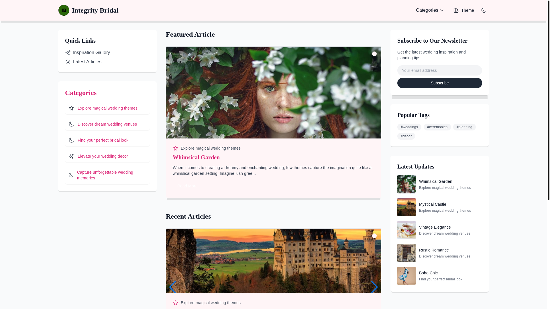 website screenshot of https://bridalintegrityco.beauty/