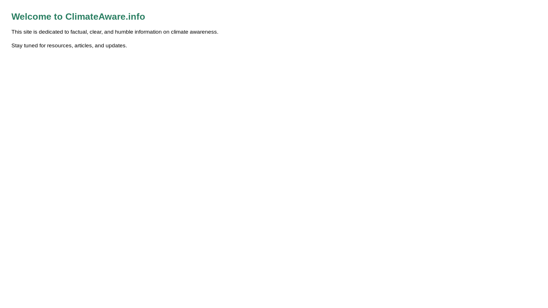 website screenshot of https://climateaware.info/