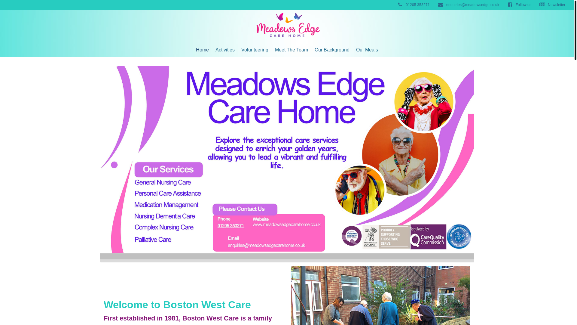 website screenshot of https://bostonwestcare.co.uk/