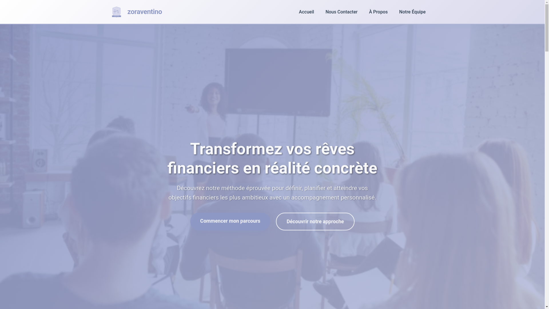 website screenshot of https://zoraventino.com/