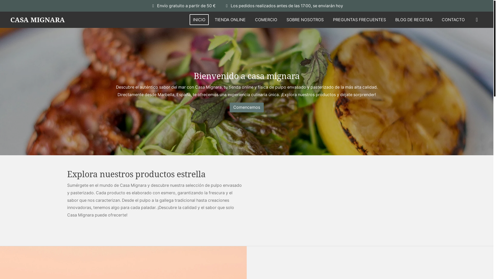 website screenshot of https://casamignara.com/