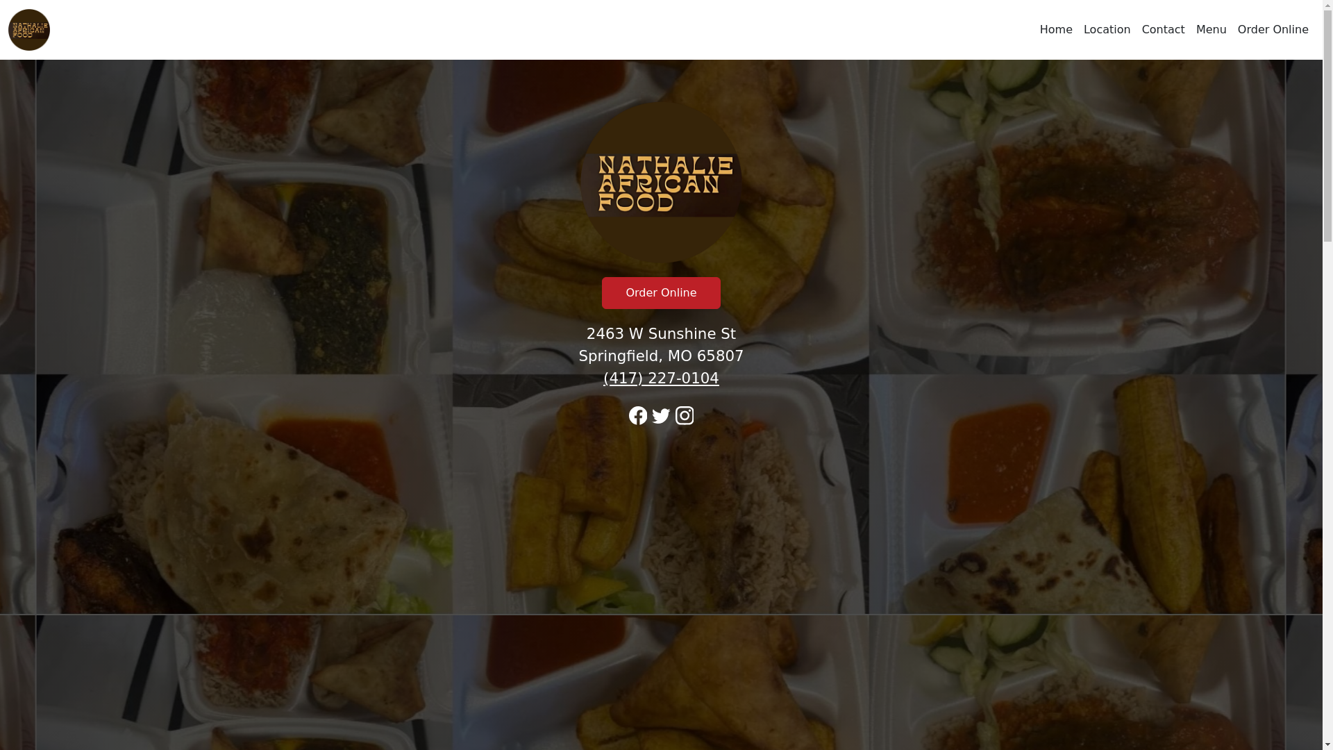 website screenshot of https://nathalieafricanfood.com/