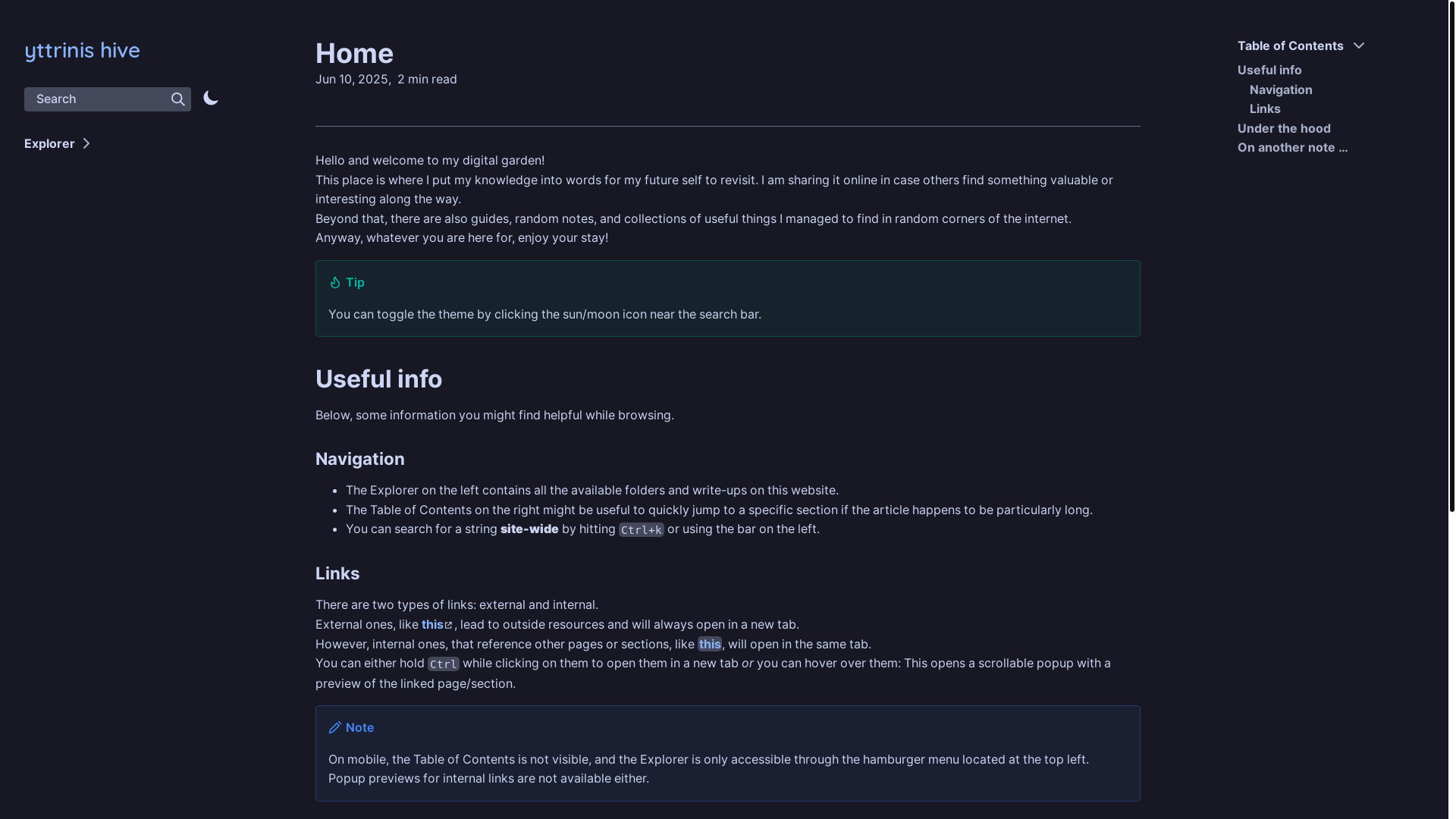 website screenshot of https://hive-yttrinis.pages.dev/