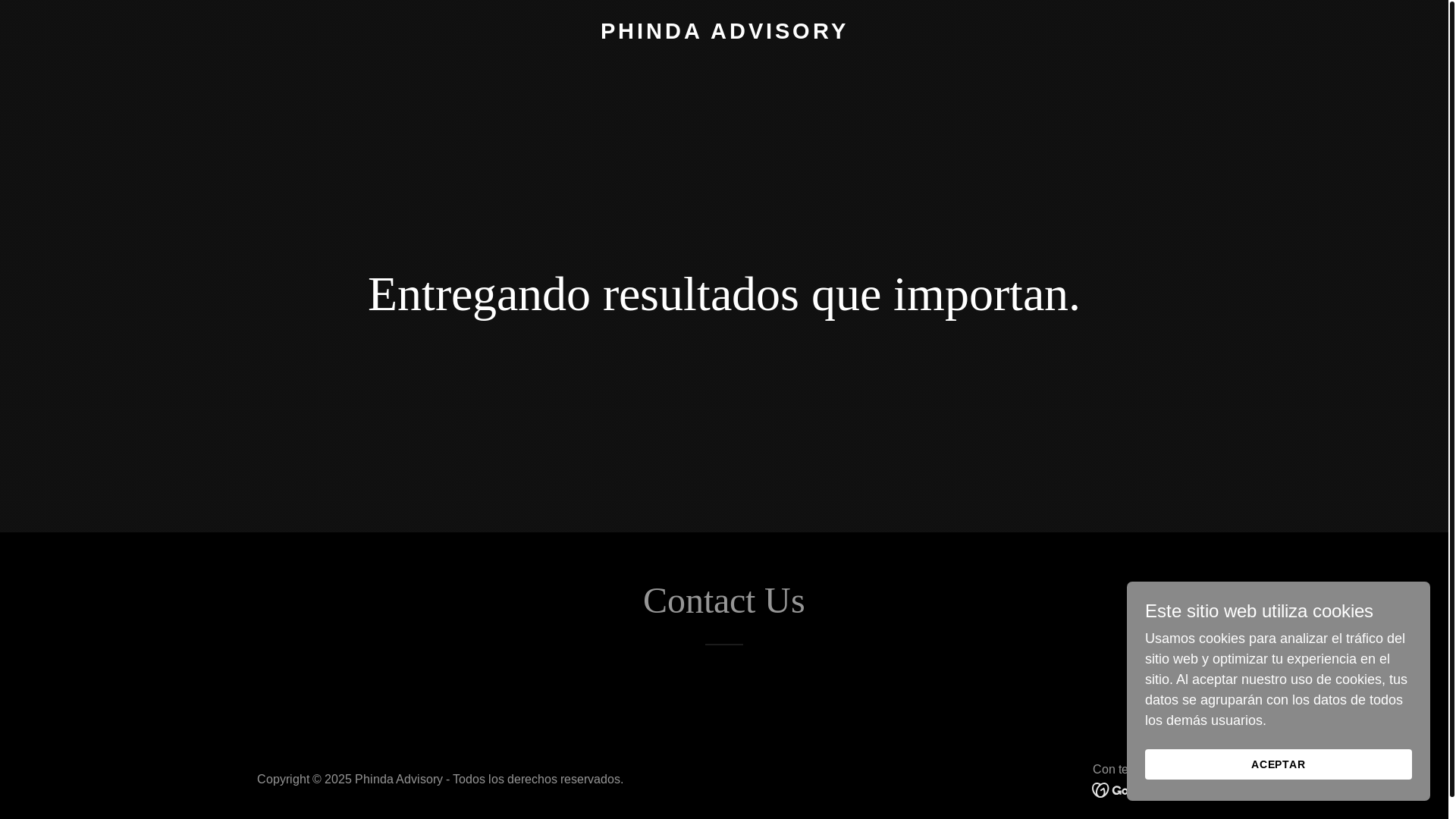 website screenshot of https://phindaadvisory.com/