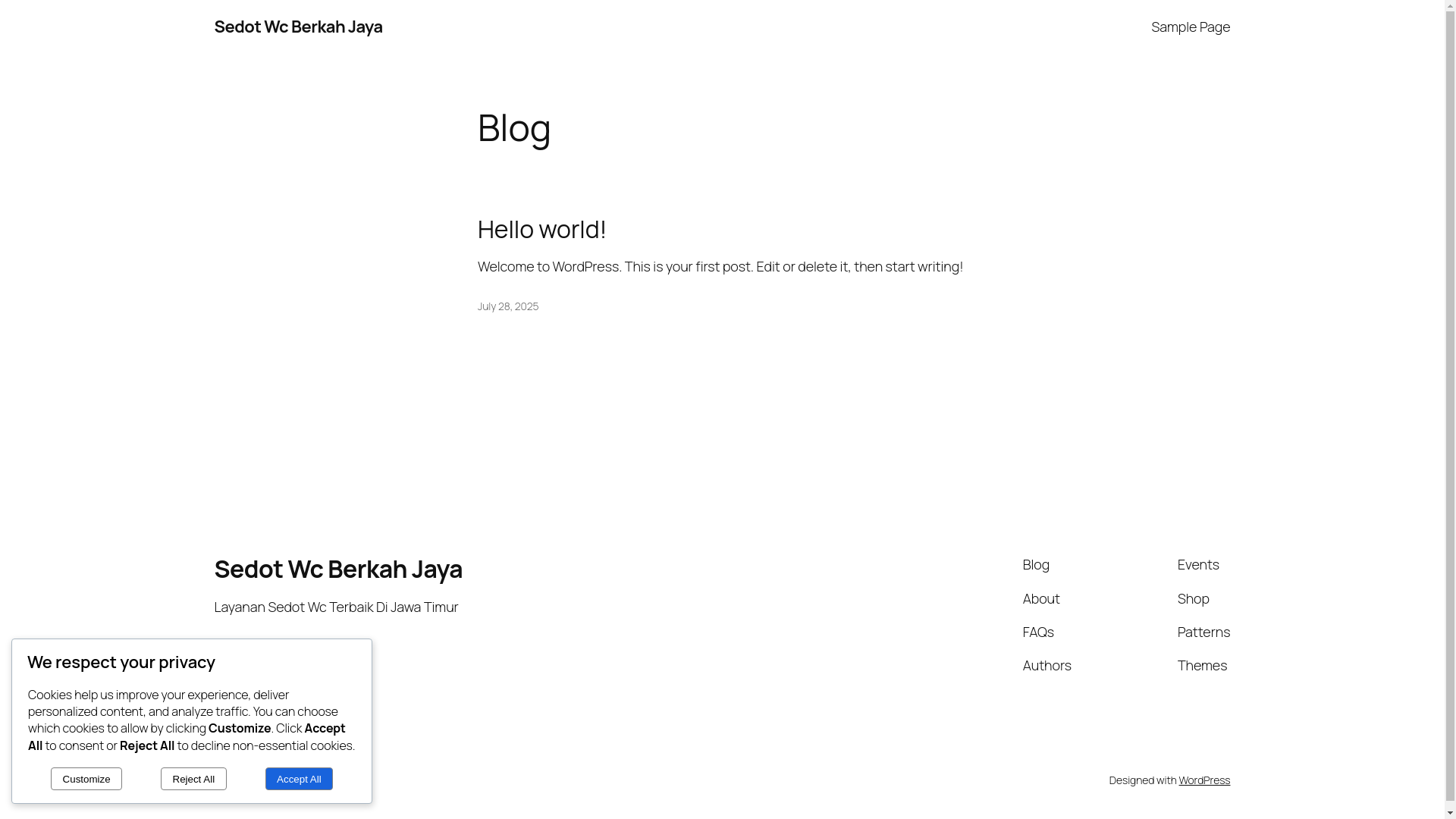 website screenshot of https://sedotwcberkahjaya.id/