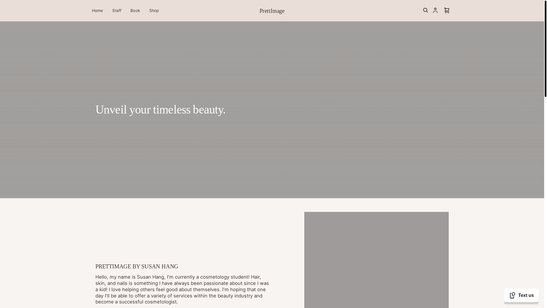 website screenshot of https://prettimagebysusan.com/