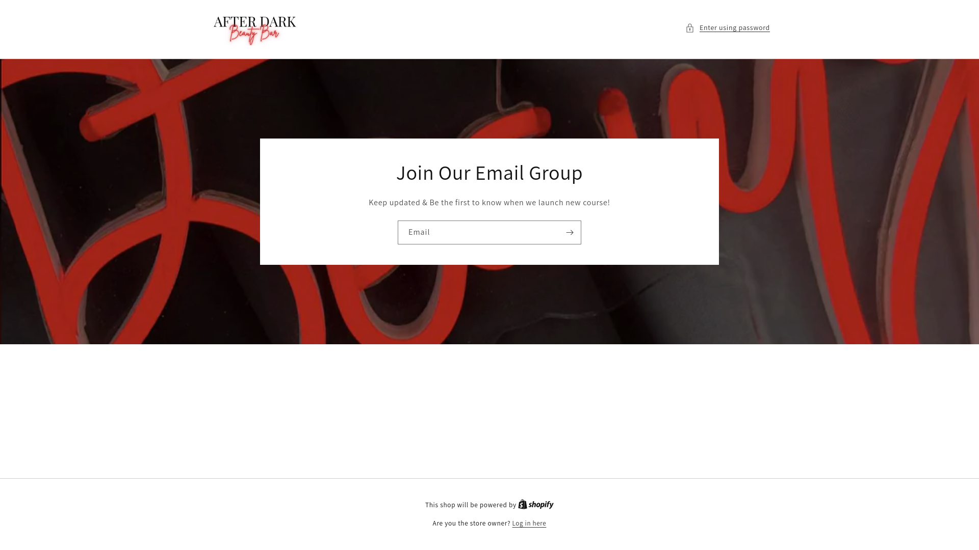 website screenshot of https://afterdarkbeautybar.com/