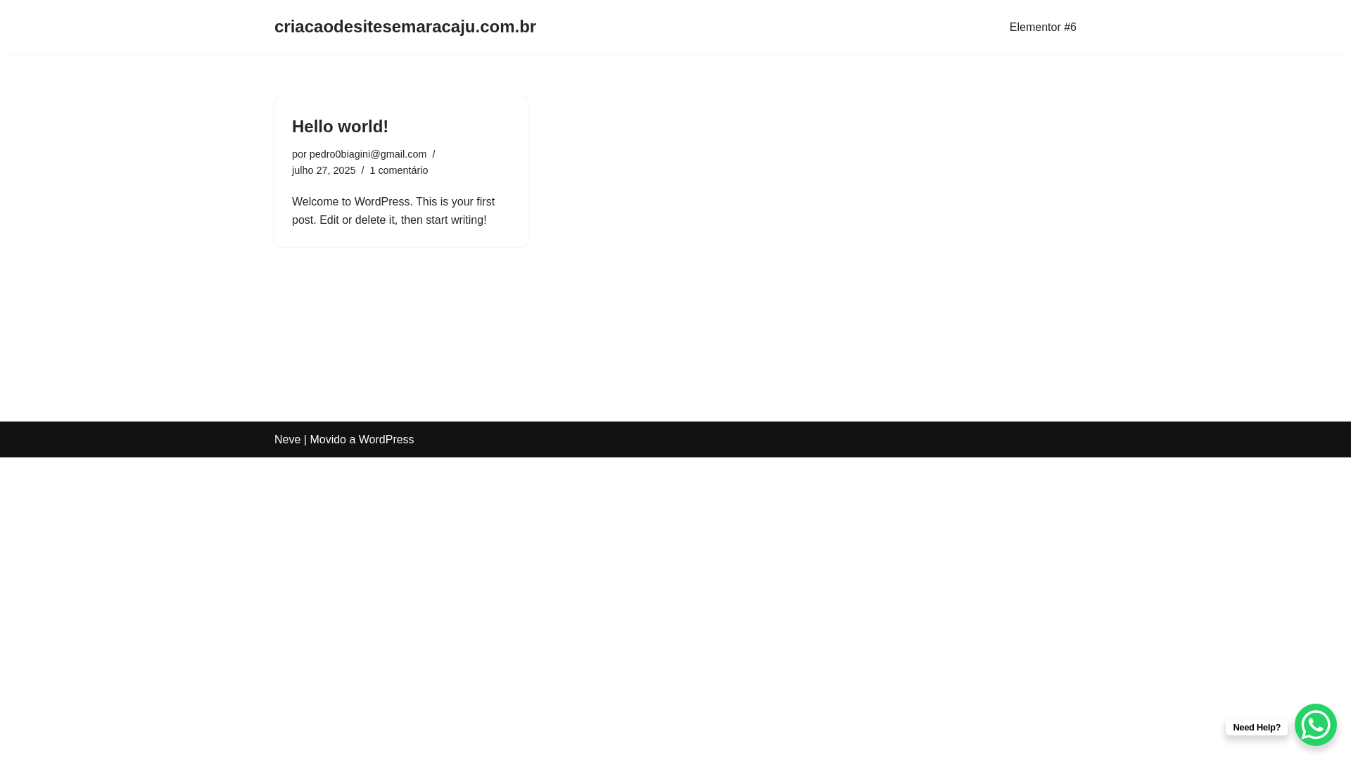 website screenshot of https://criacaodesitesemaracaju.com.br/