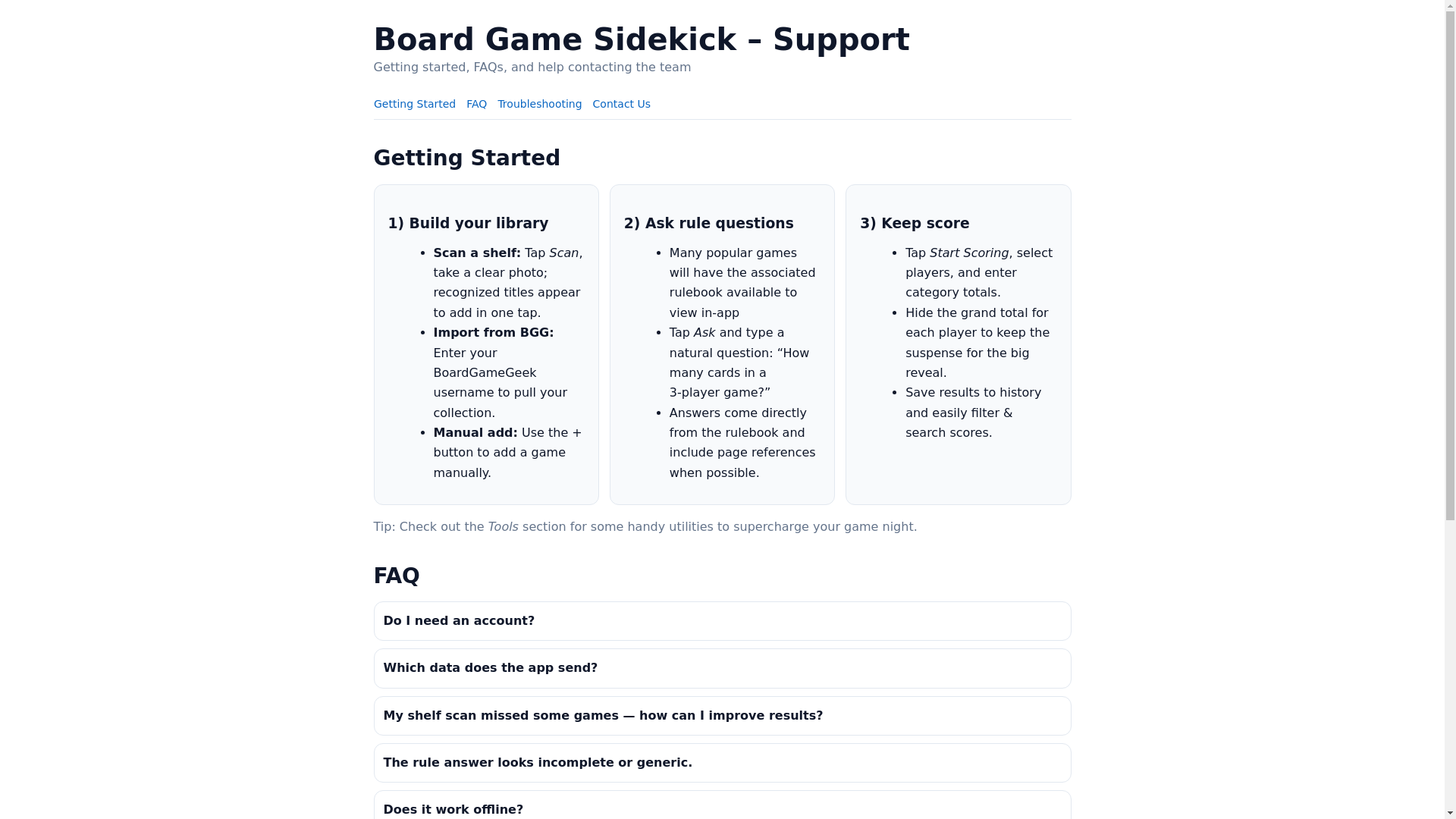 website screenshot of https://bgs-support.pages.dev/
