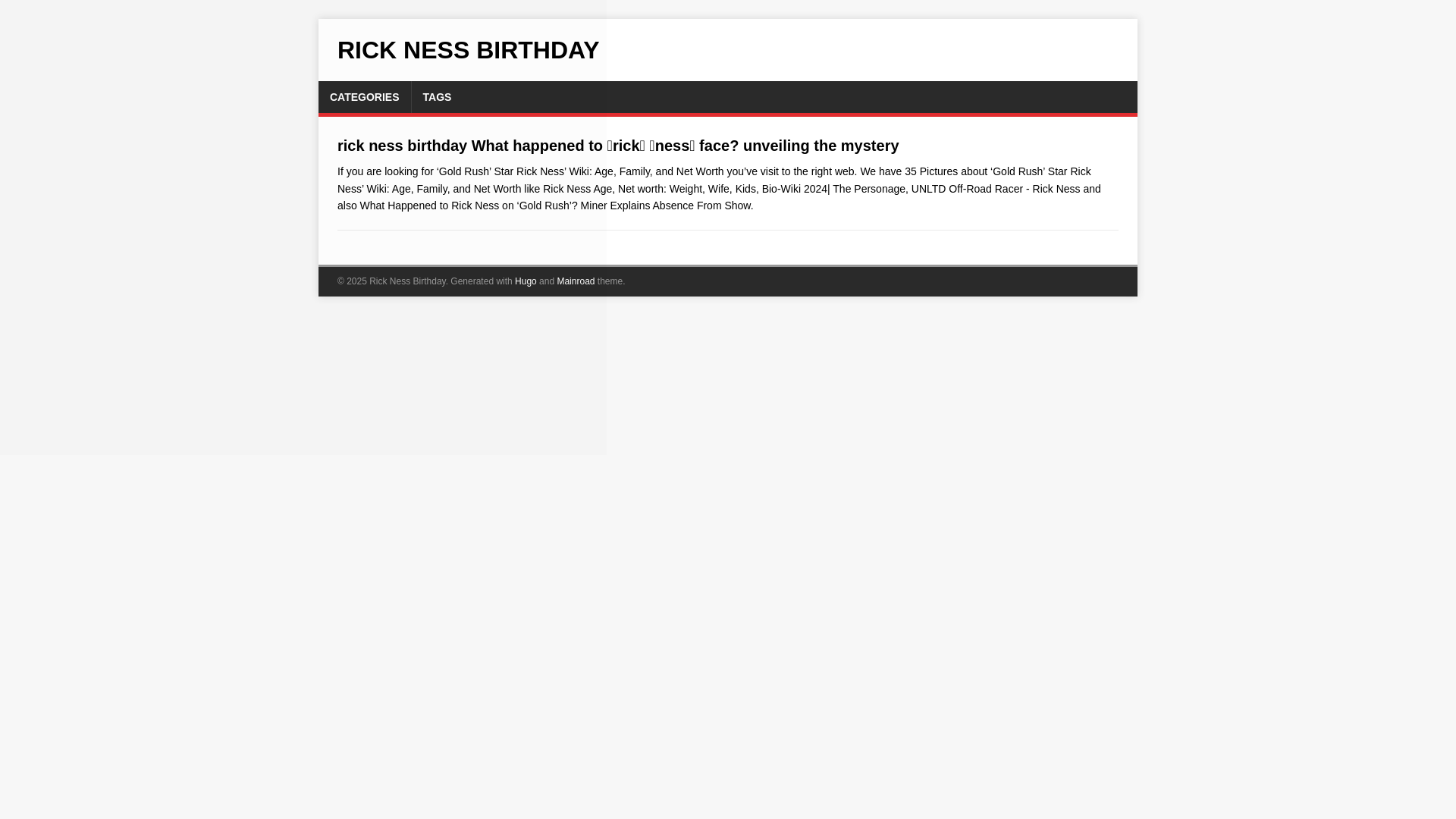 website screenshot of https://rick-ness-birthday.pages.dev/