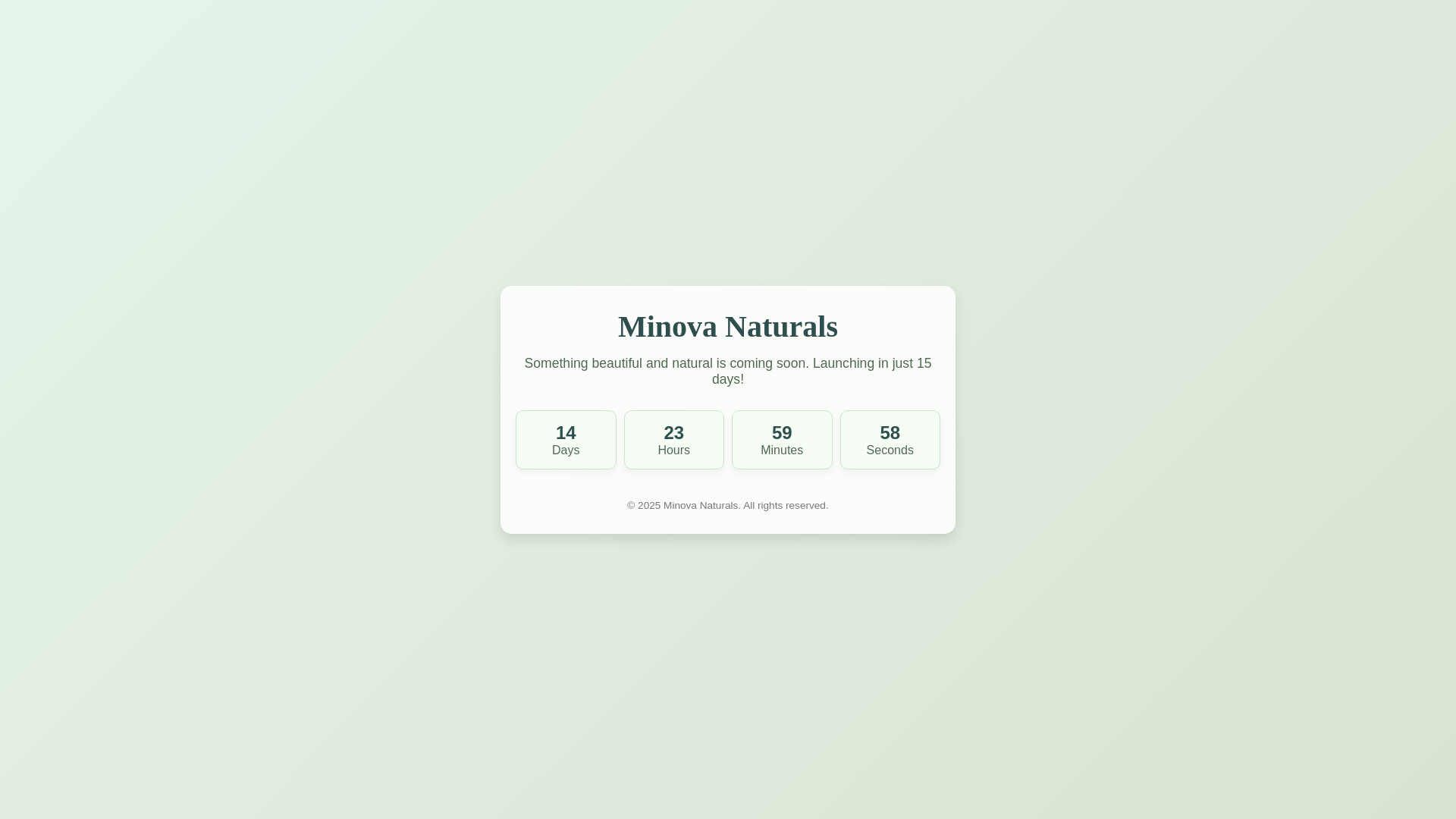 website screenshot of https://minovanaturals.com/