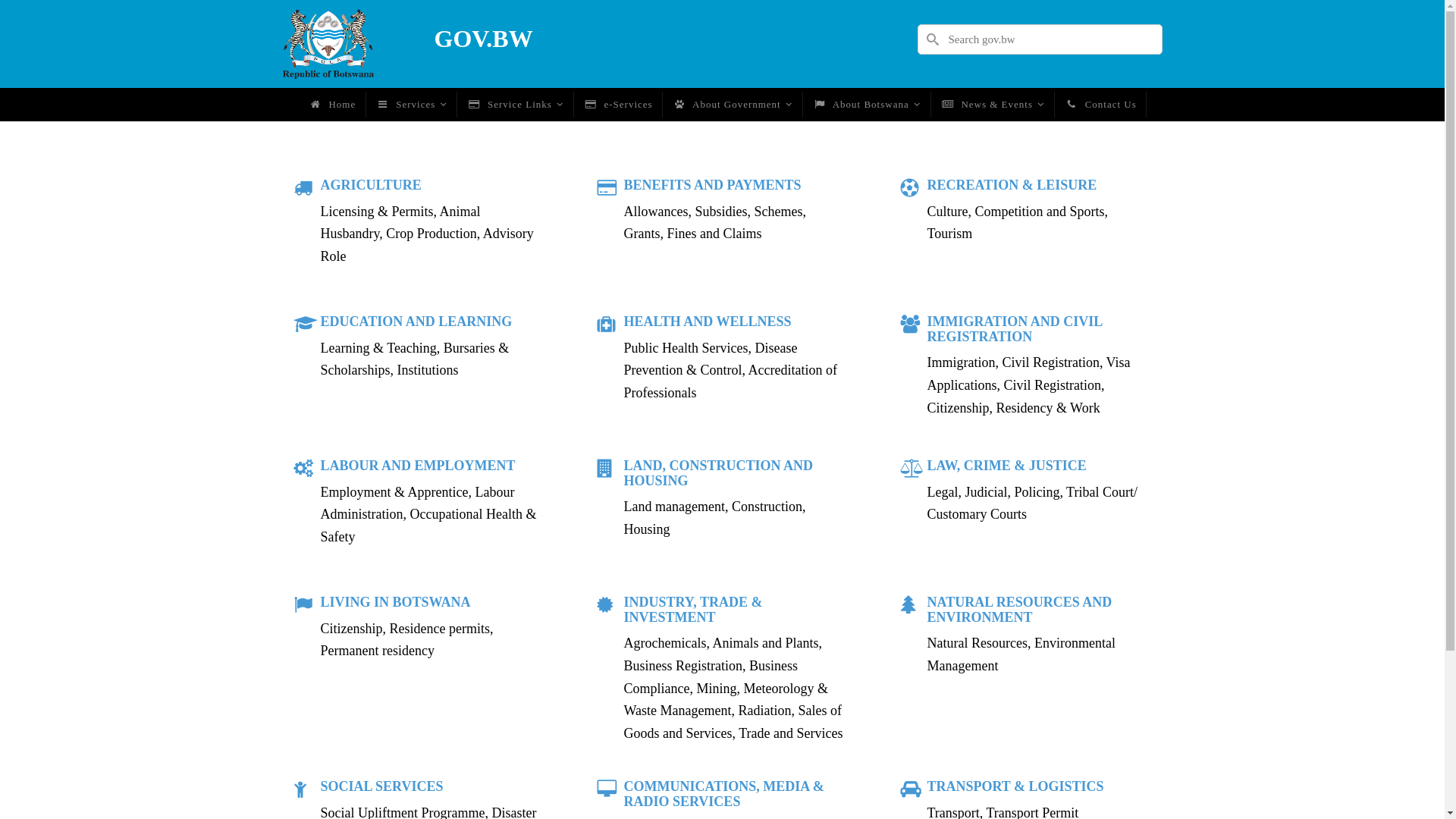 website screenshot of https://gov.bw