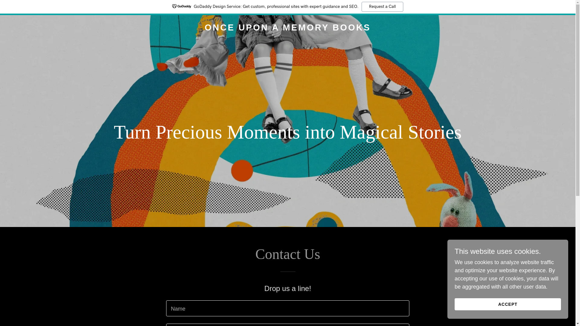 website screenshot of https://onceuponamemorybooks.com/