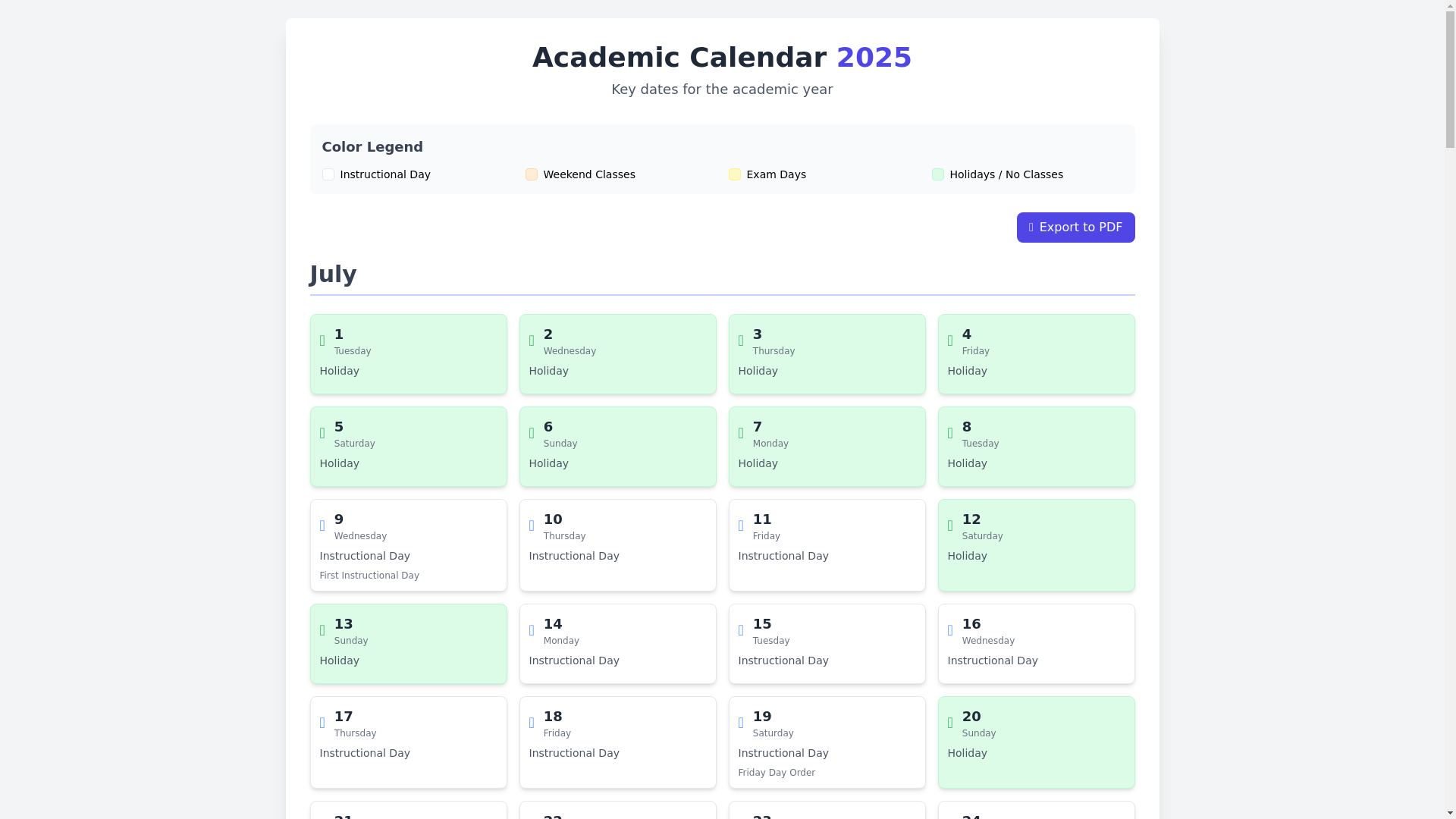 website screenshot of https://college-calender.pages.dev/