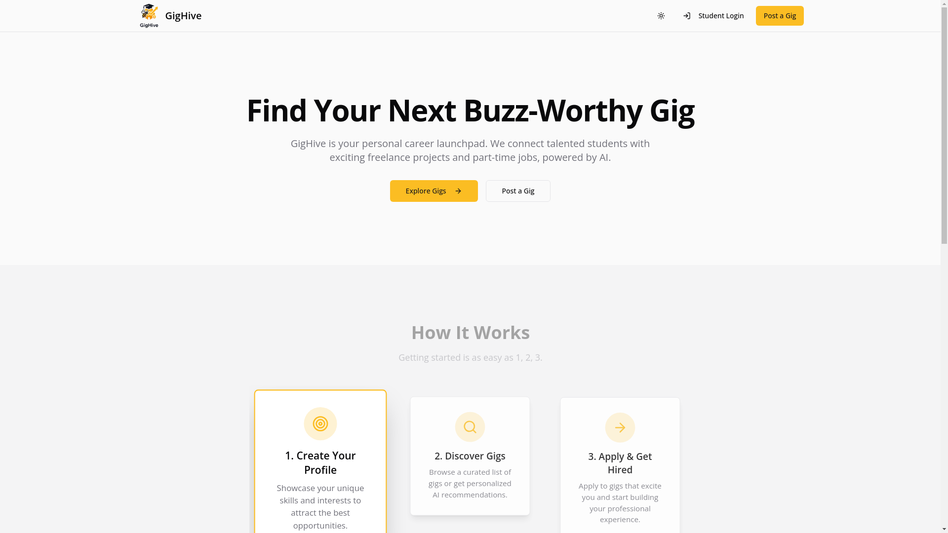 website screenshot of https://gighive.live/
